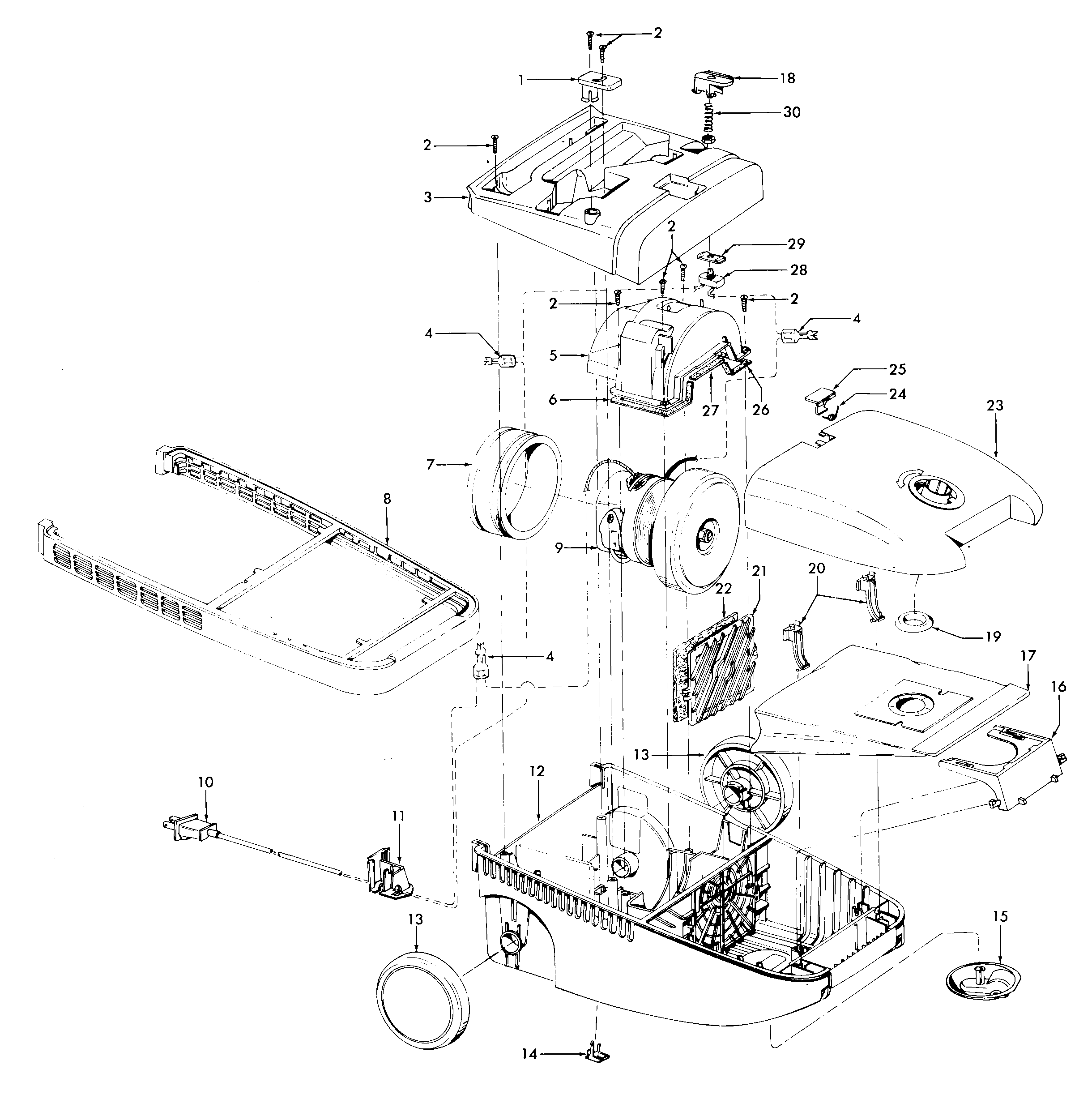 Hoover S3509 mainhousing diagram