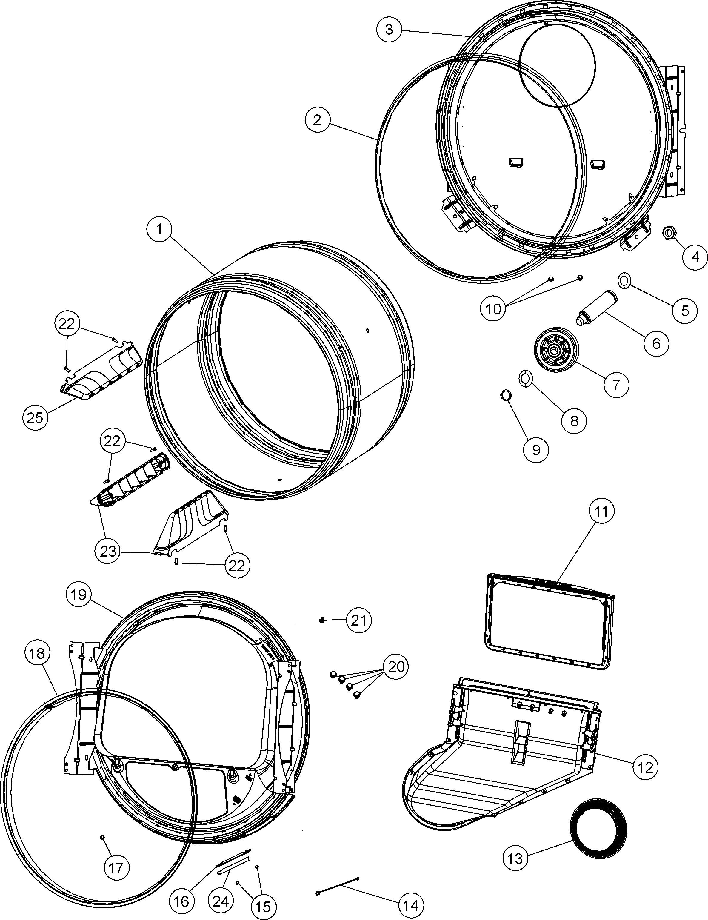 Crosley CDE4205AZW tumbler diagram