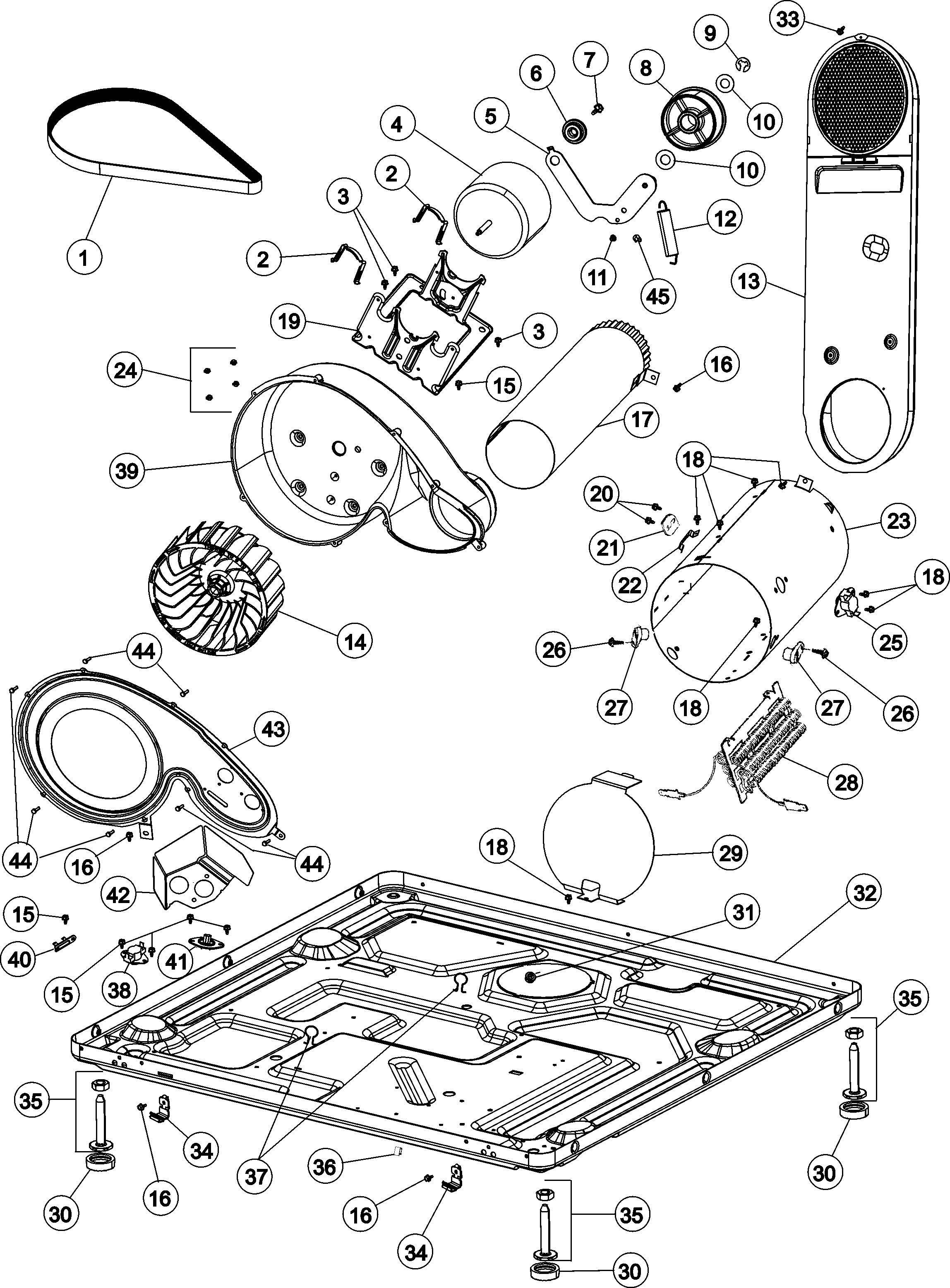 Crosley CDE4205AZW base  (elec) diagram
