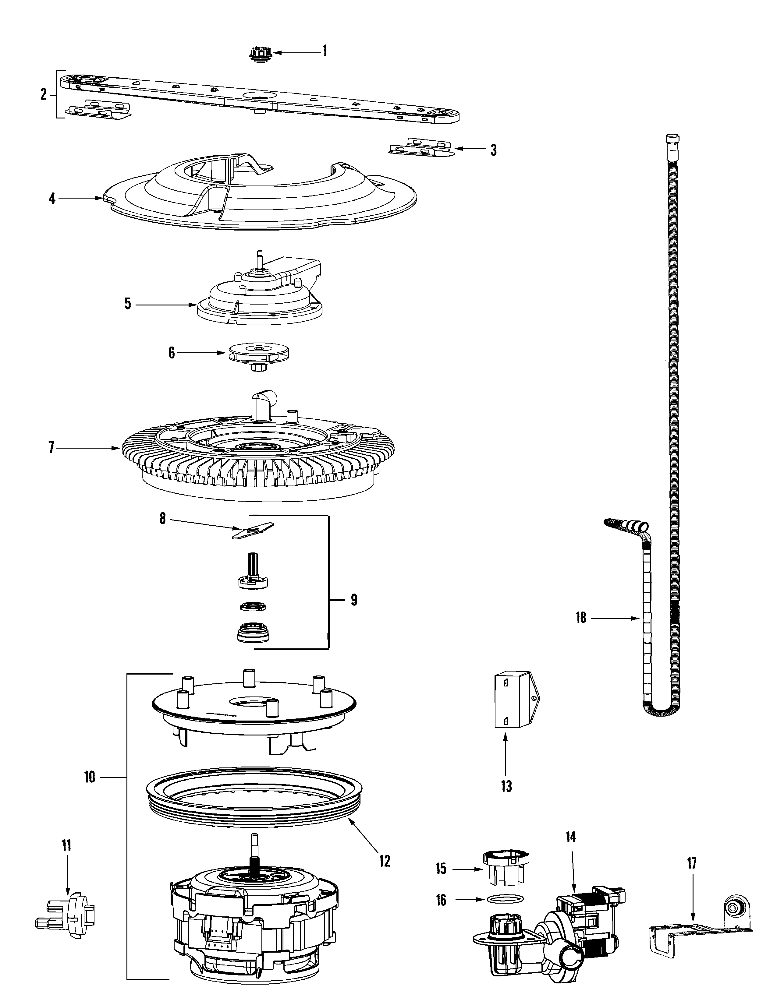 Maytag MDBH955AWS pump & motor diagram