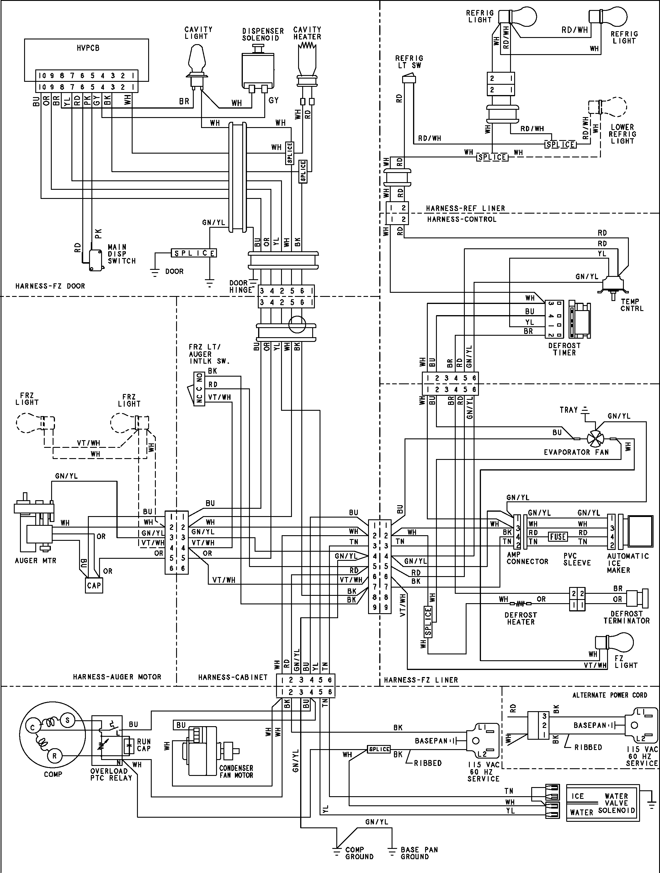 Amana ASD2621KRZ wiring information diagram