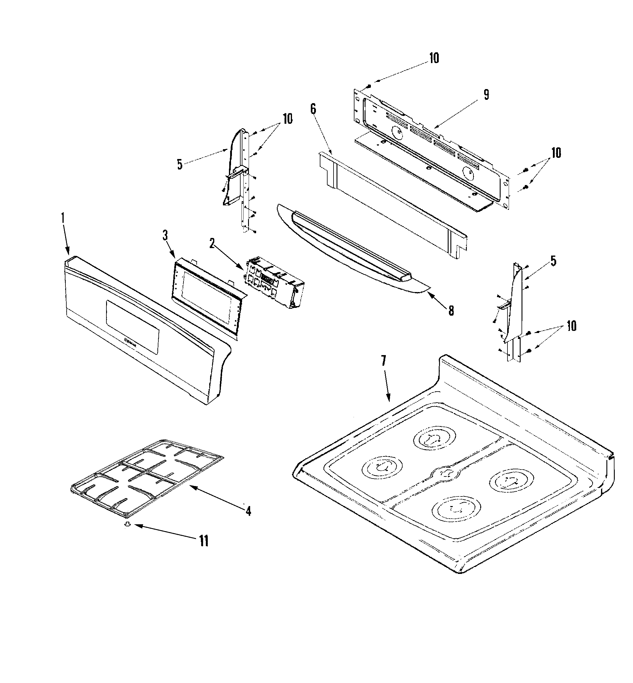 Jenn-Air W2720B-C control panel diagram