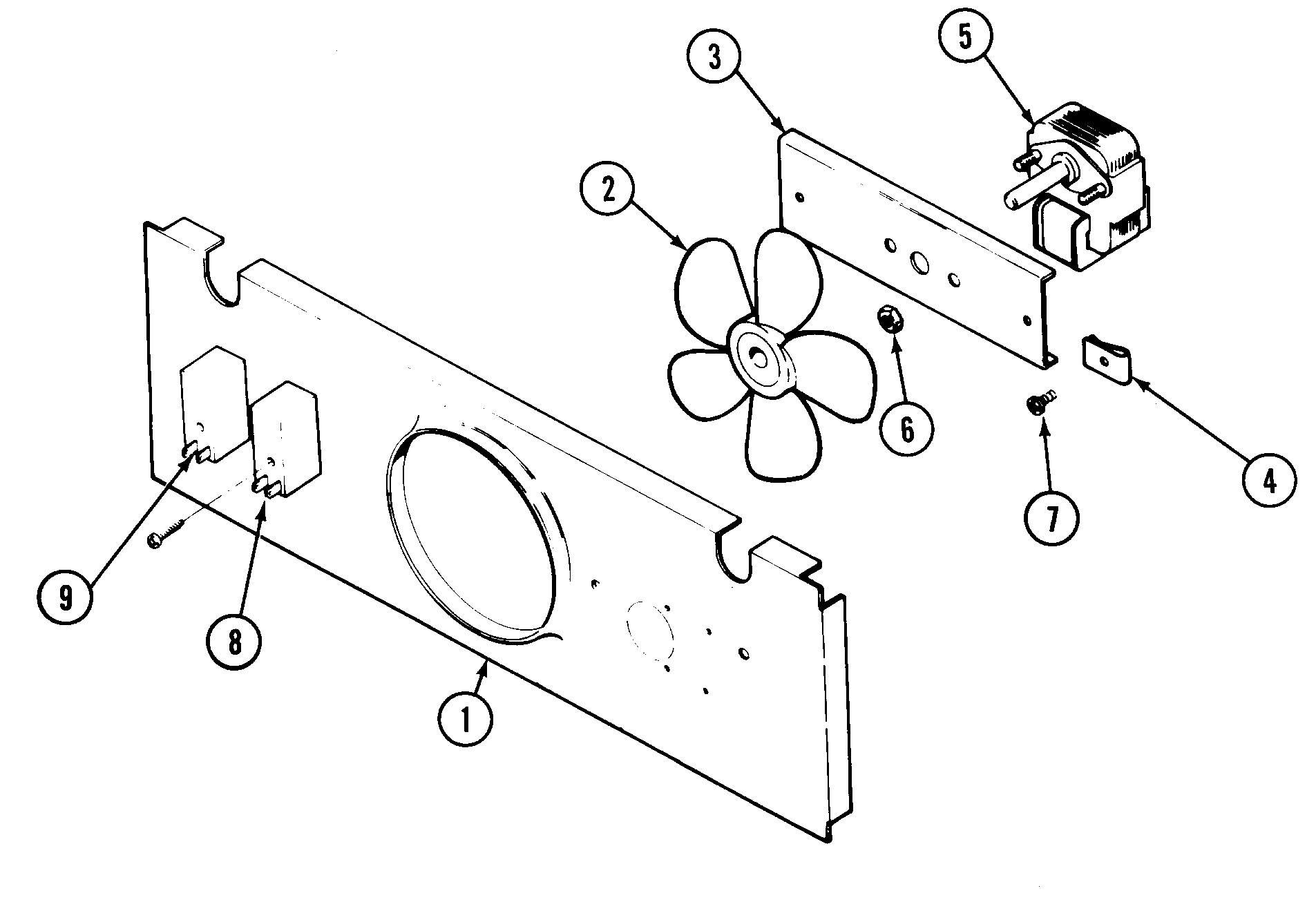 Jenn-Air W2720B-C blower motor (cooling) diagram