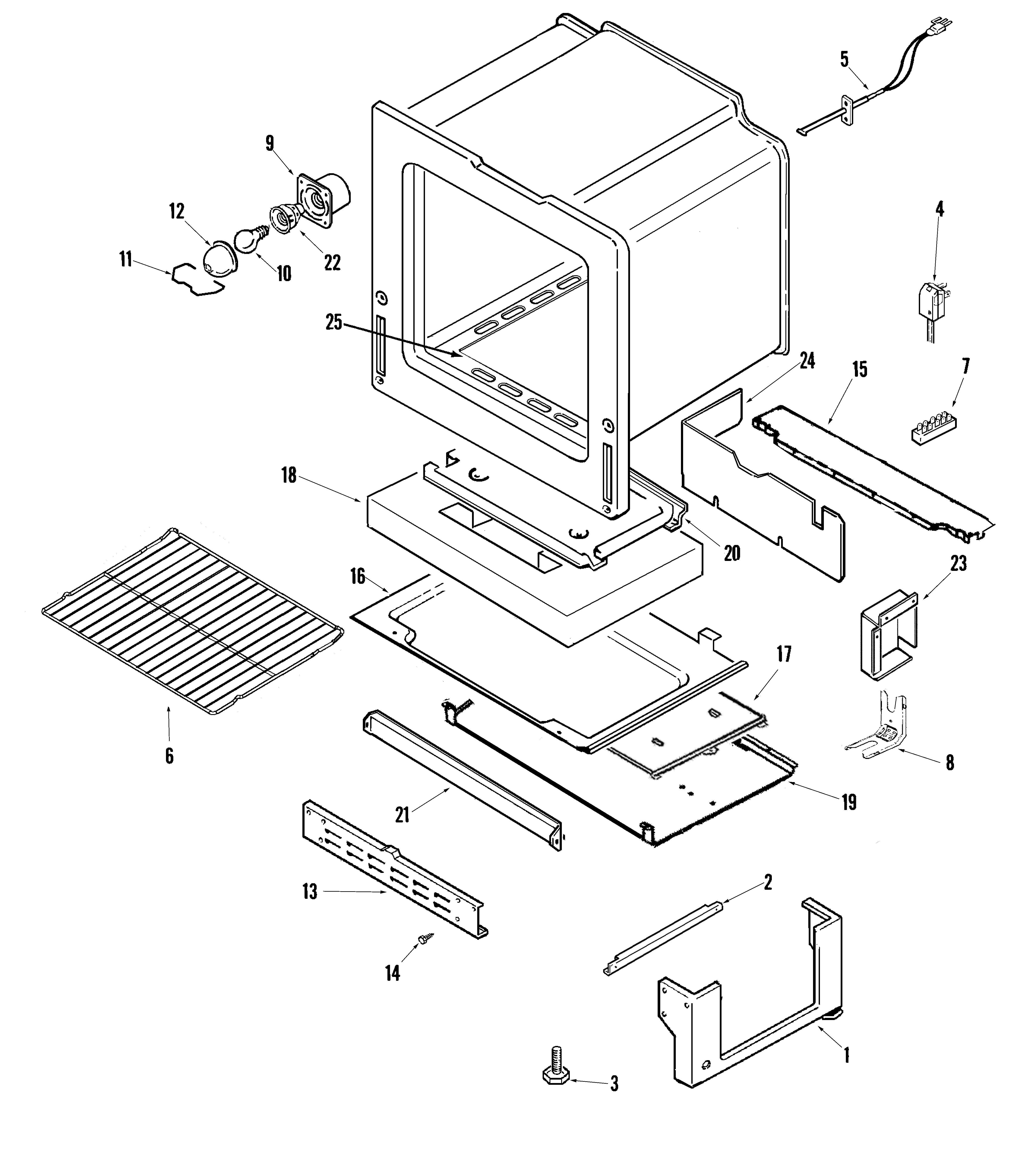 Maytag MGR5752BDQ oven/base diagram
