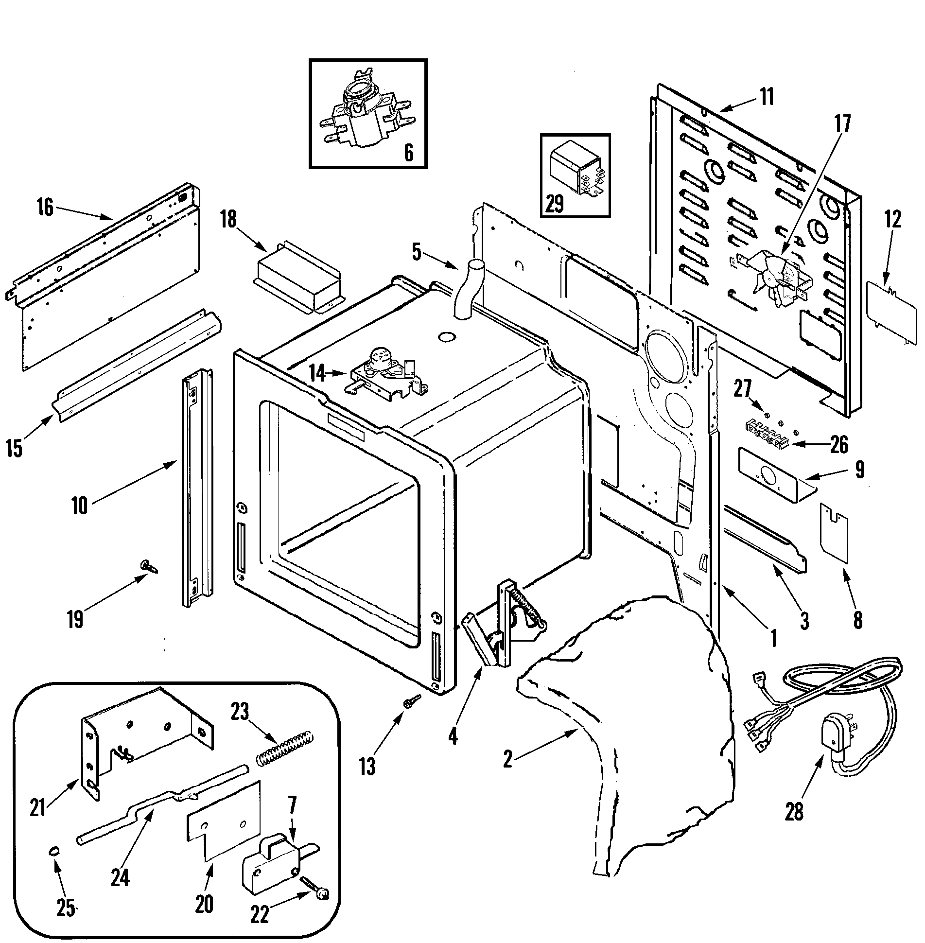 Jenn-Air JES8850BCS body diagram