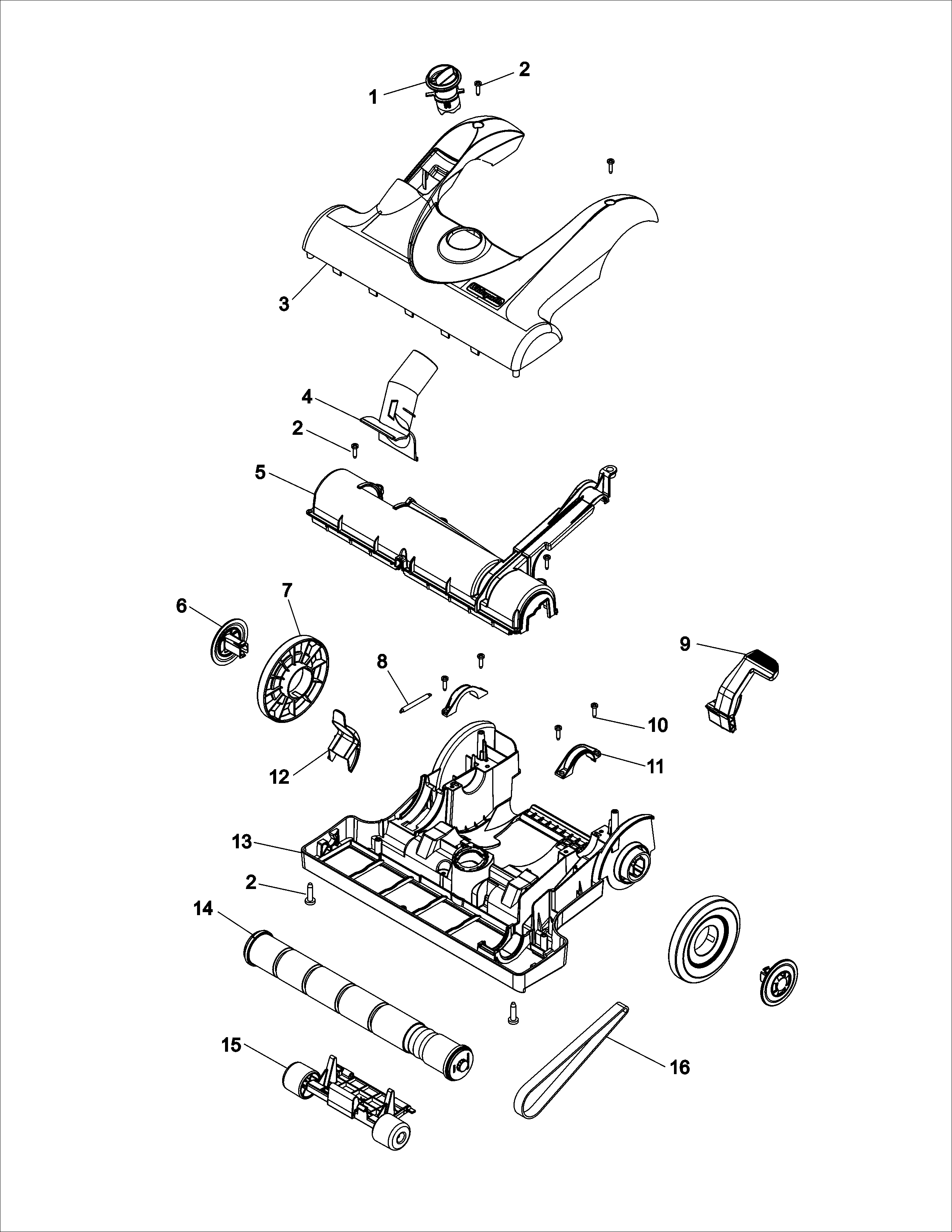 Hoover U5165-900 foot diagram