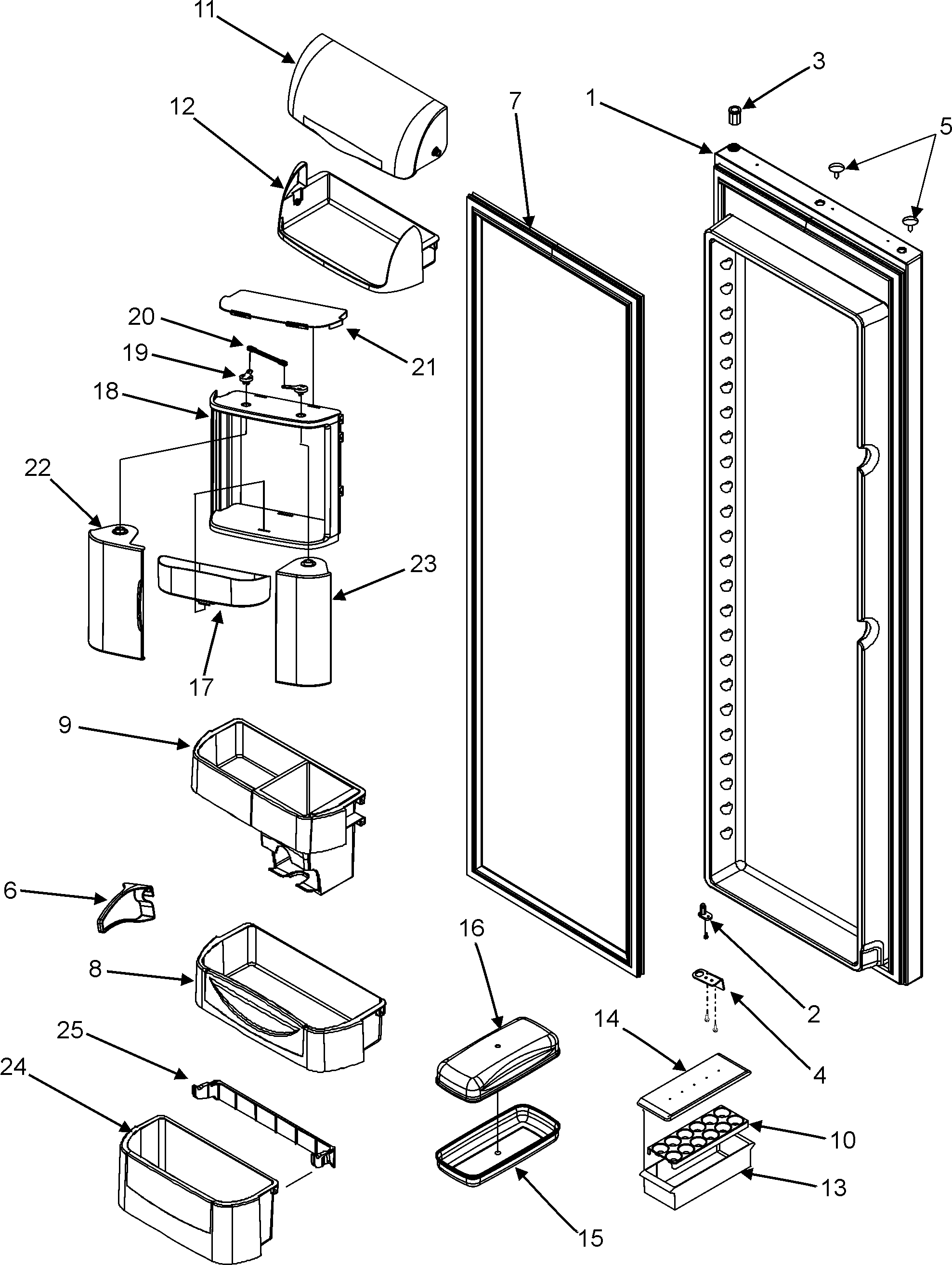 Maytag MSD2660KES refrigerator door diagram