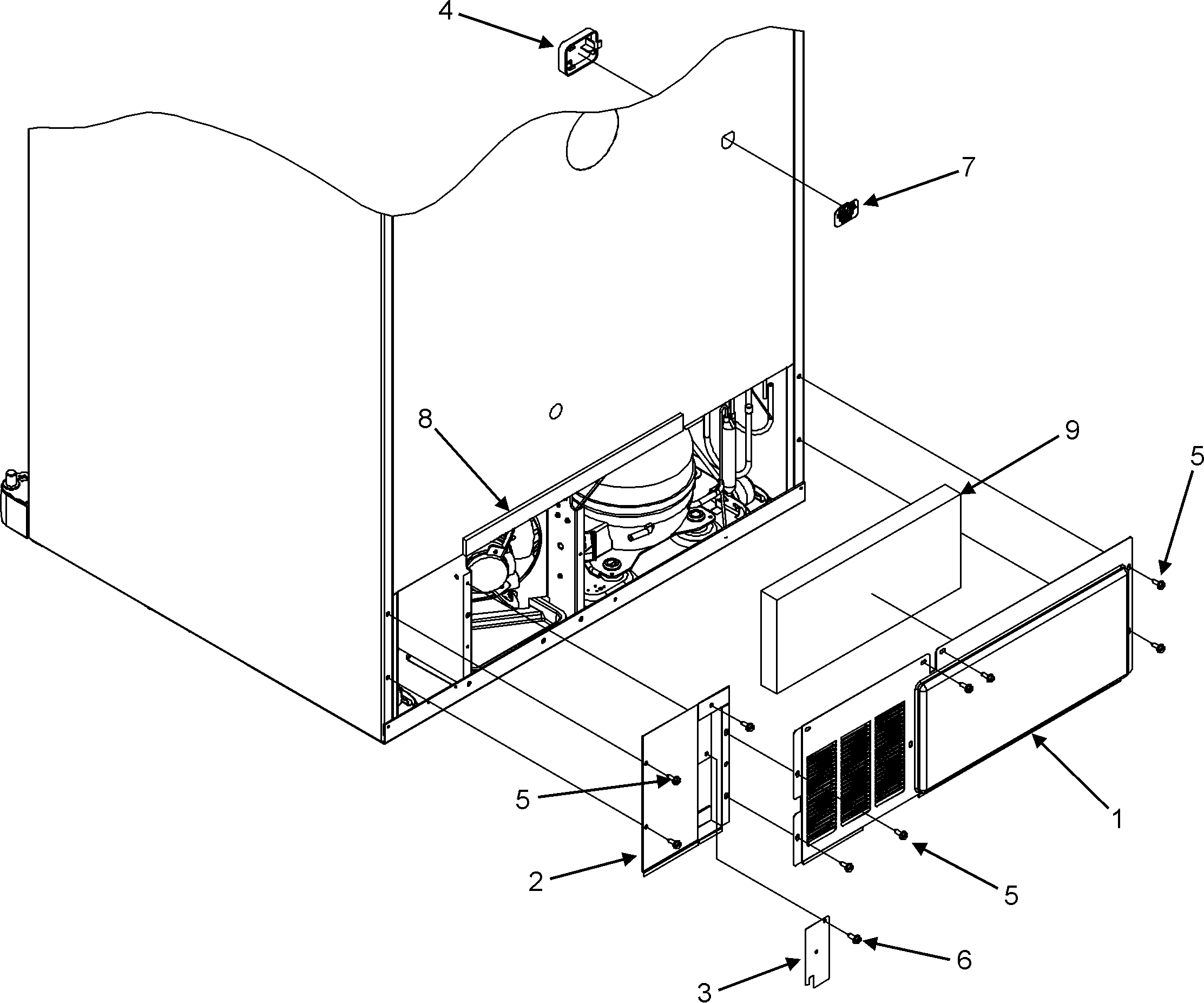 Amana GB2526LEKS cabinet back diagram