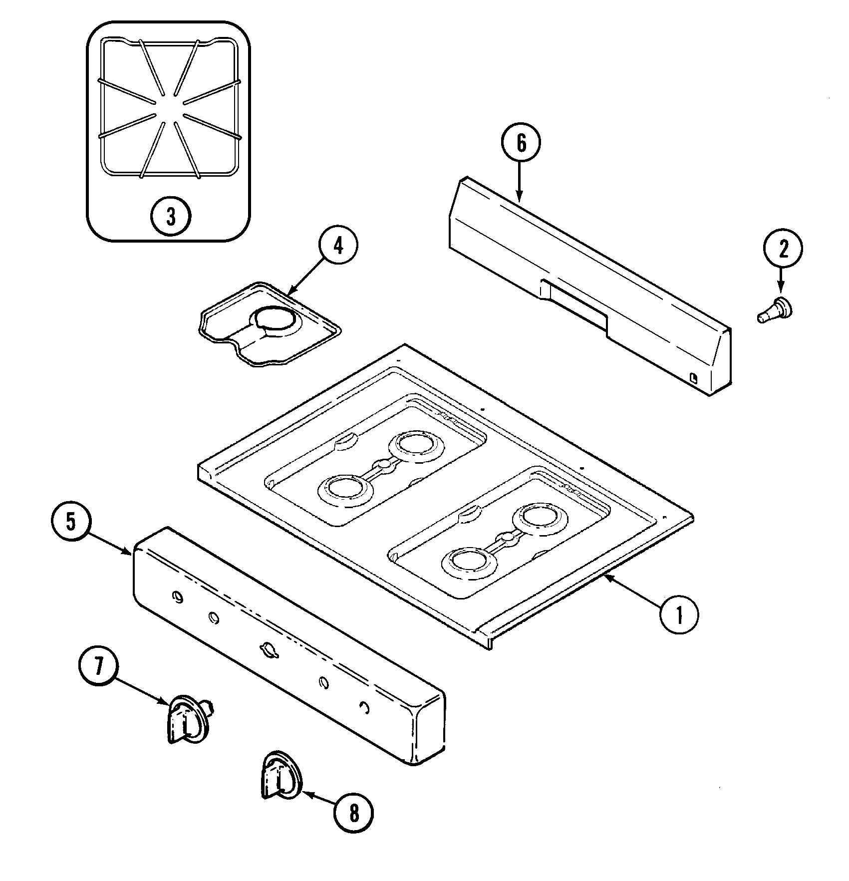 Magic Chef 31000PAT top assembly diagram