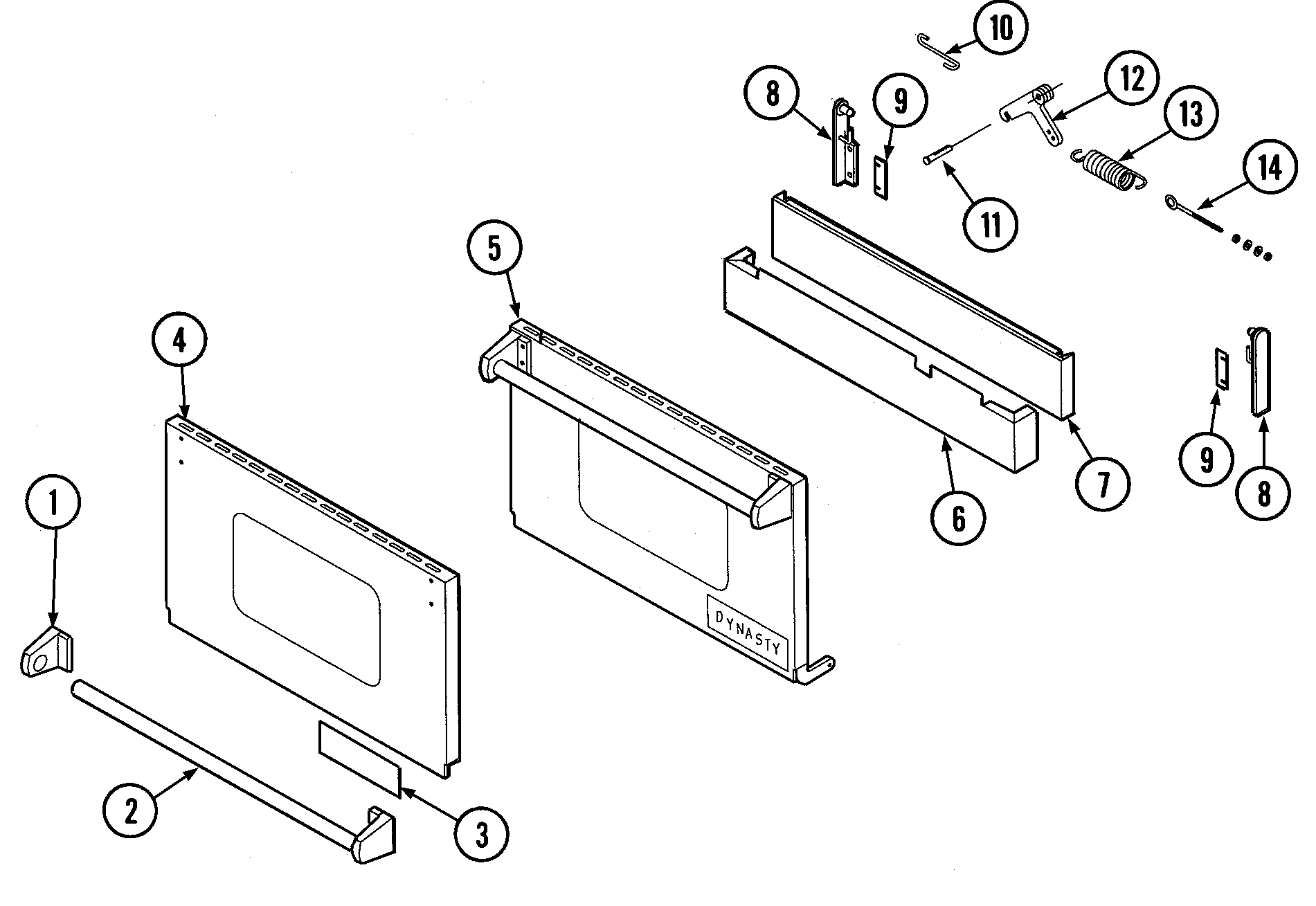 Dynasty DGRC609WOK door diagram