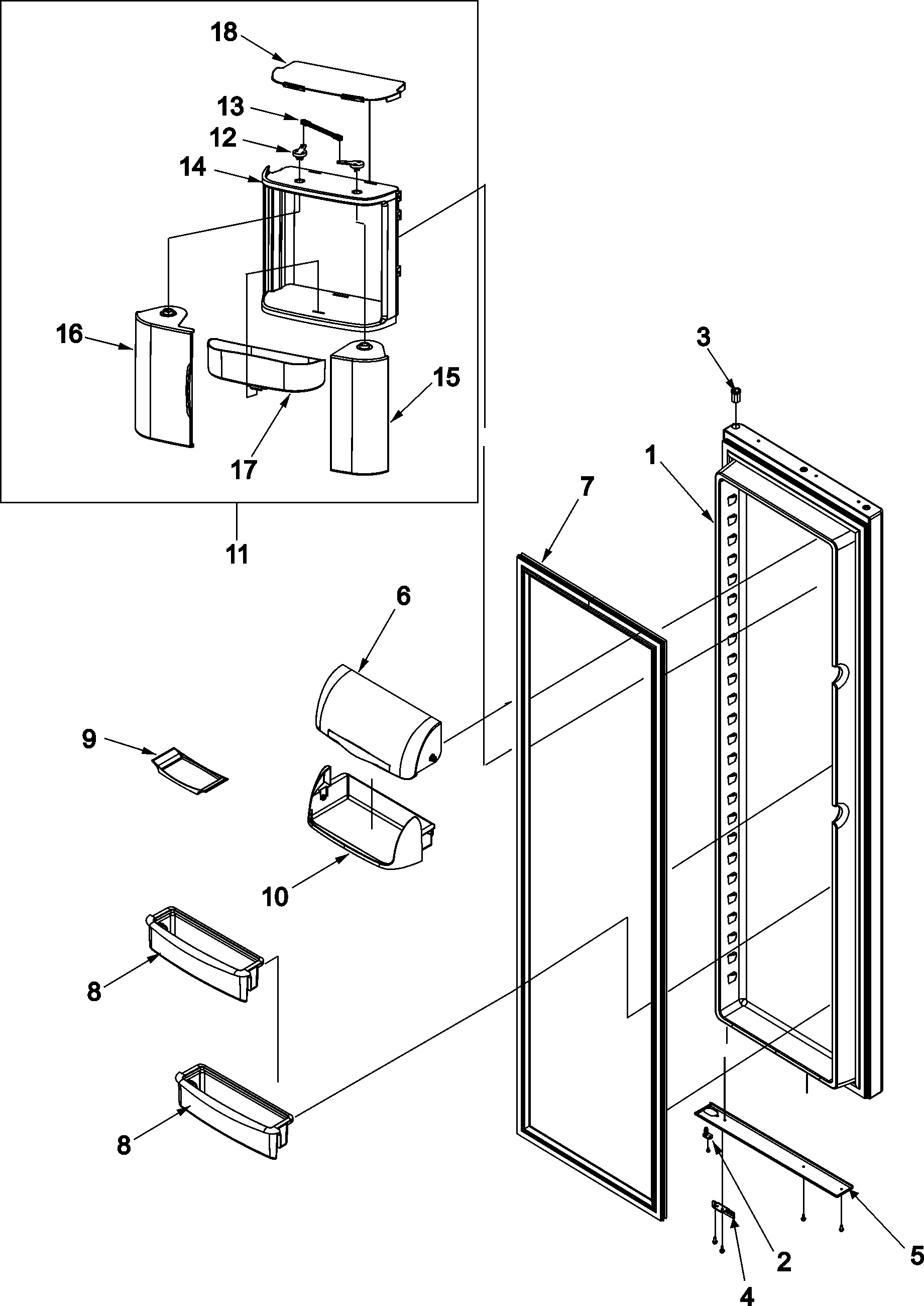 Amana ACD2238HTS refrigerator door diagram