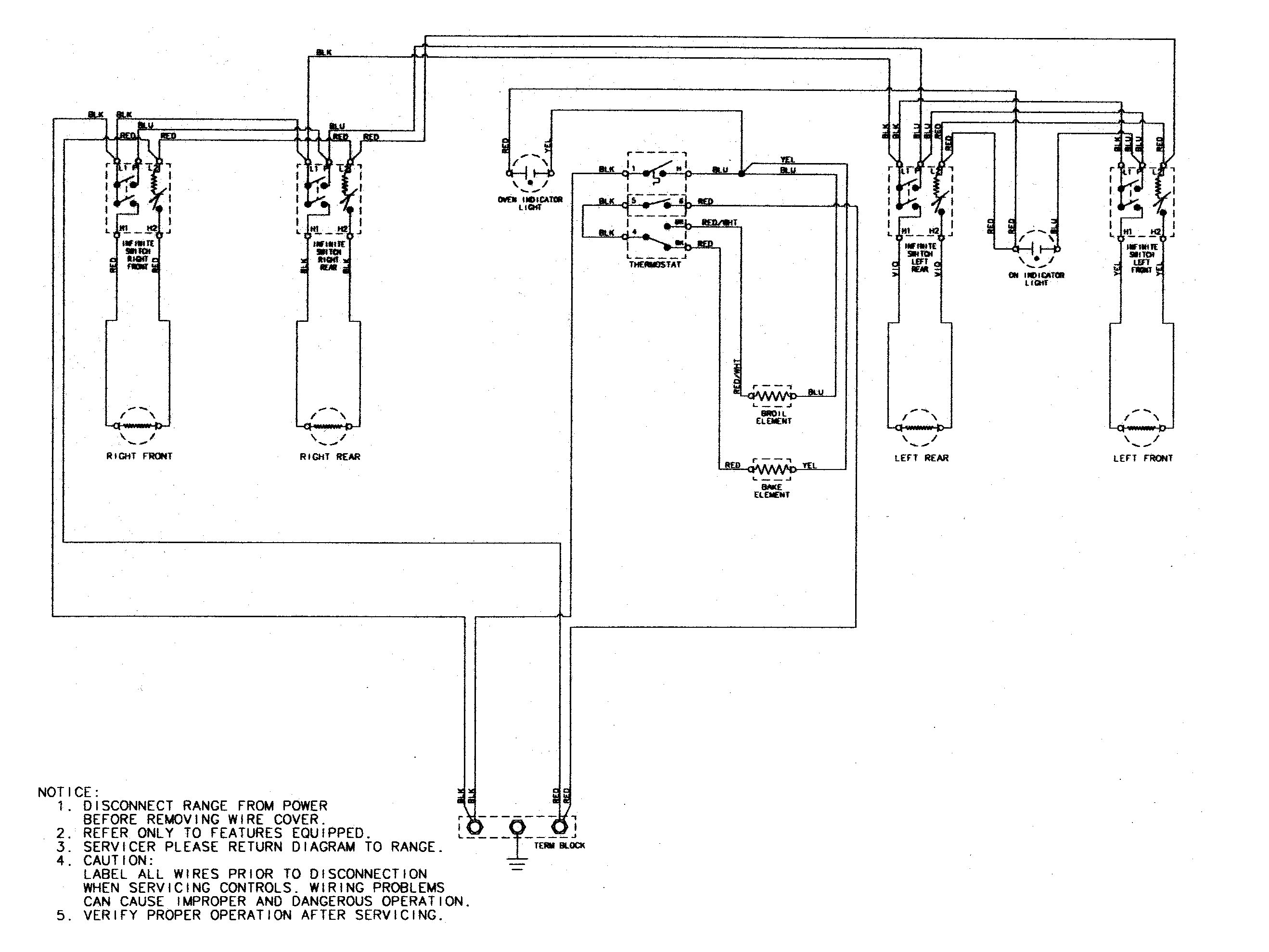 Magic Chef CER1115AAH wiring information diagram