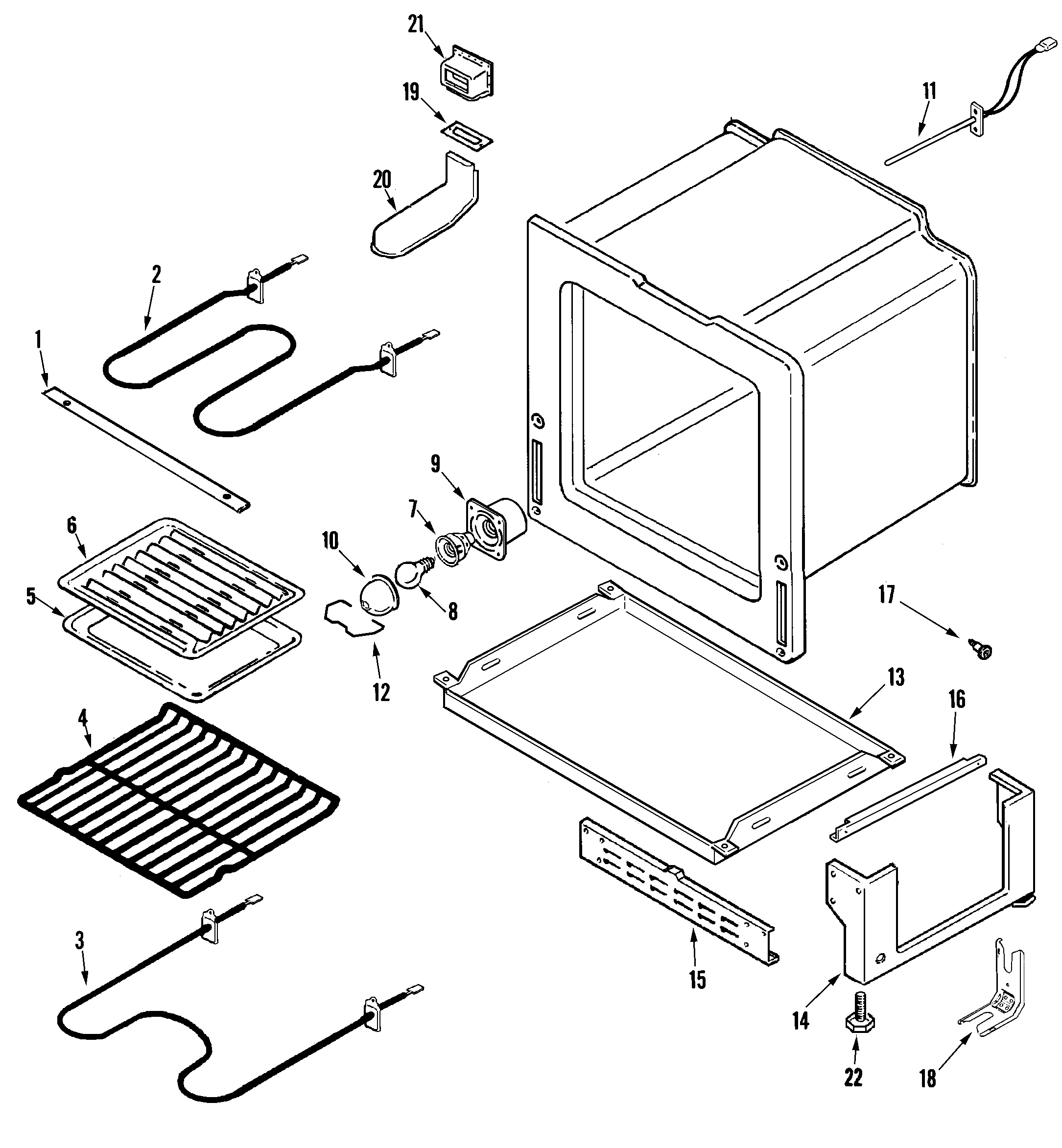 Magic Chef CER3725AAB oven/base diagram