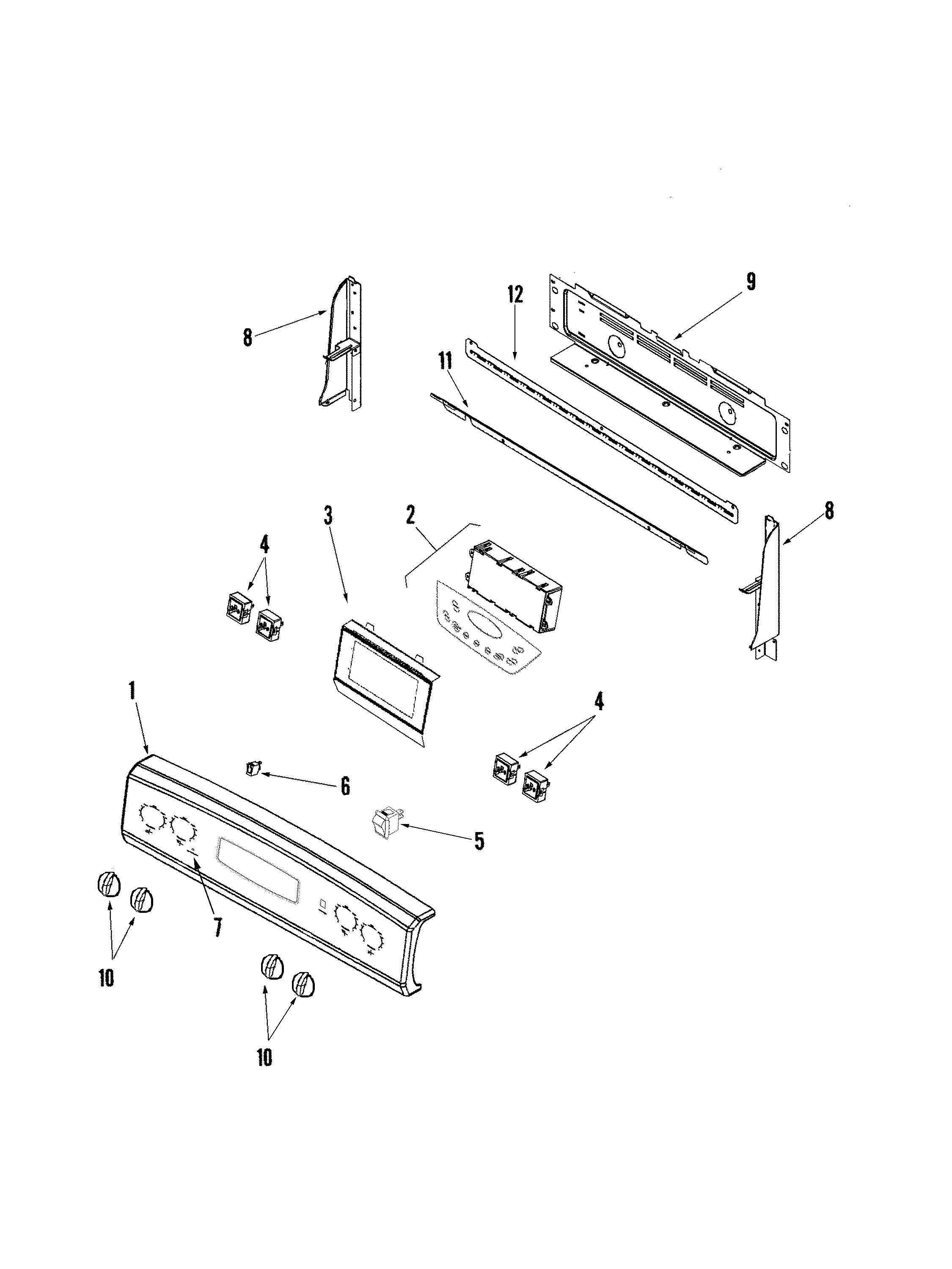 Crosley CE35400AAV control panel diagram
