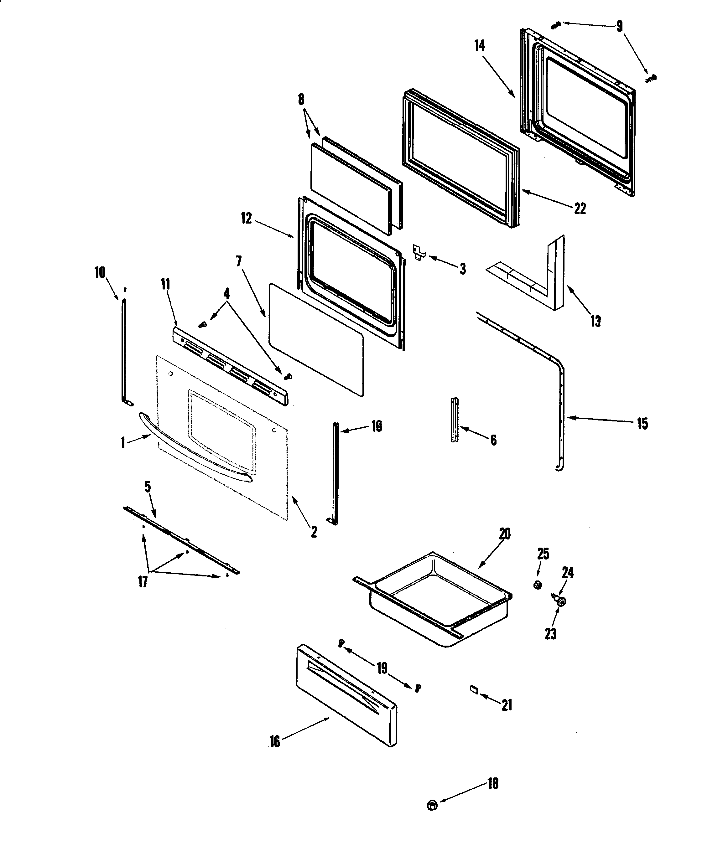 Crosley CE38600AAW door/drawer diagram