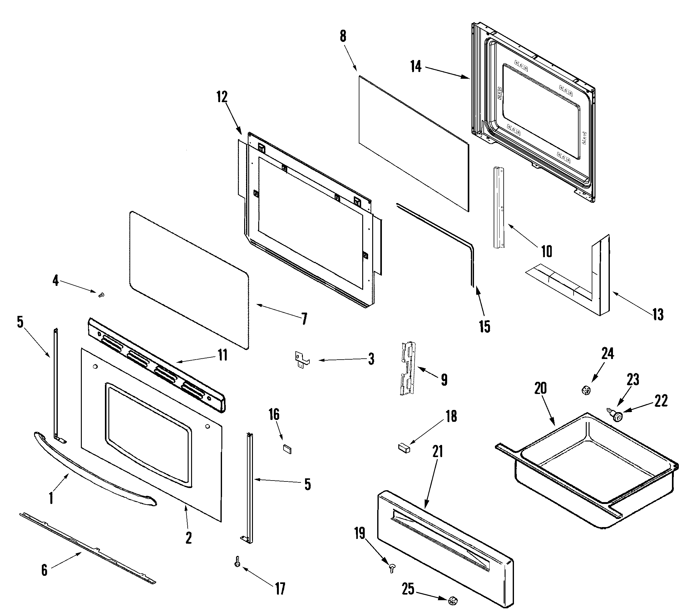 Crosley CE38800AAW door/drawer (series 15) diagram