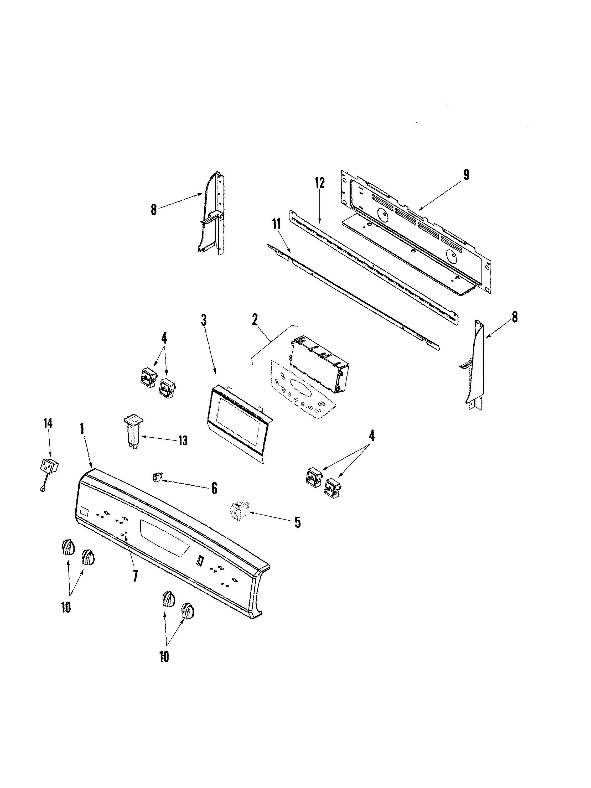 Amana AER5511ACB control panel diagram