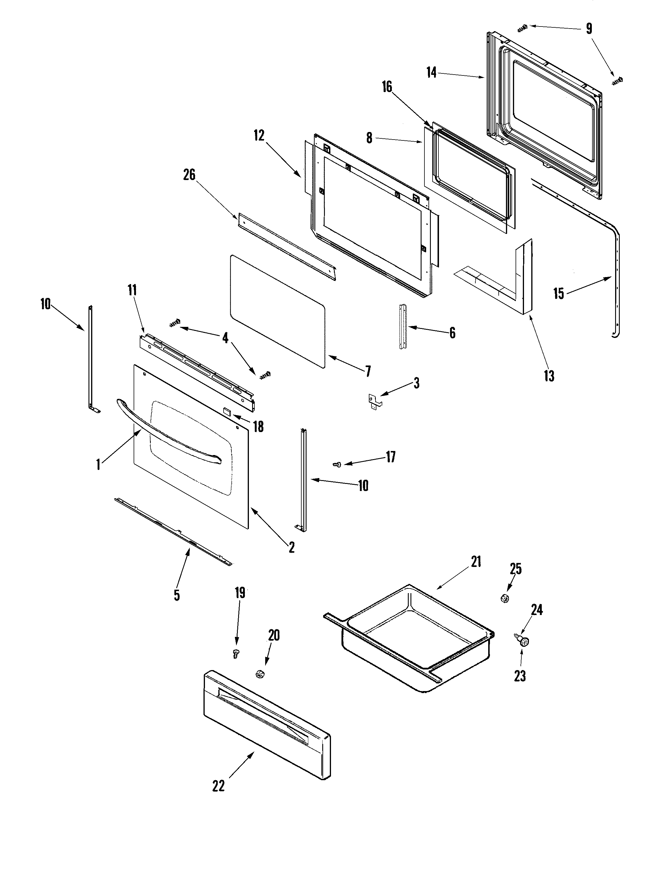 Amana AER5712ACZ door/drawer (slv) diagram