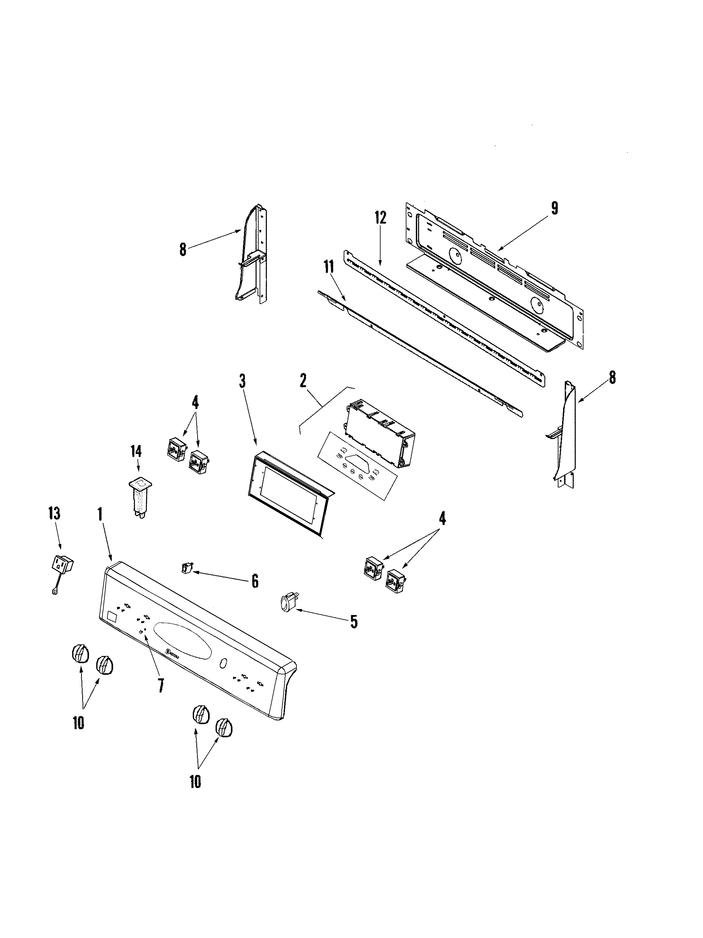 Maytag PER4311ACW control panel diagram