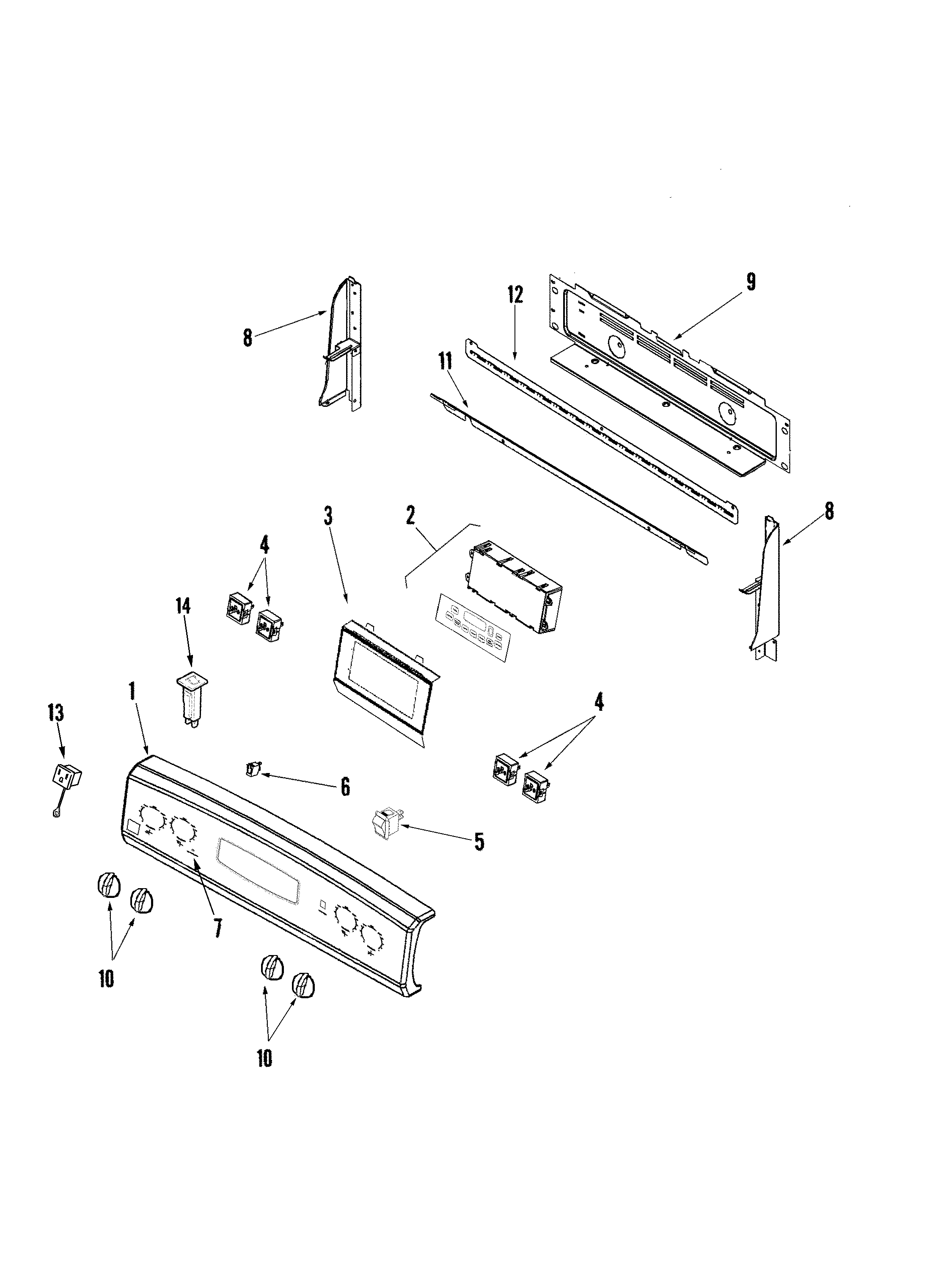 Crosley CE35400ACV control panel diagram