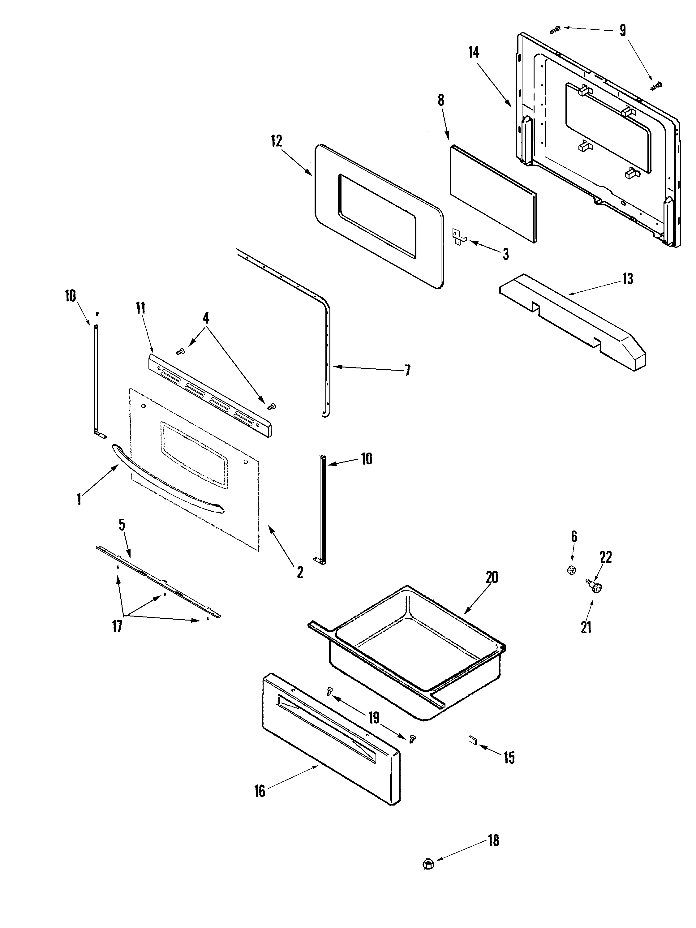 Crosley CE35400ACV door/drawer diagram