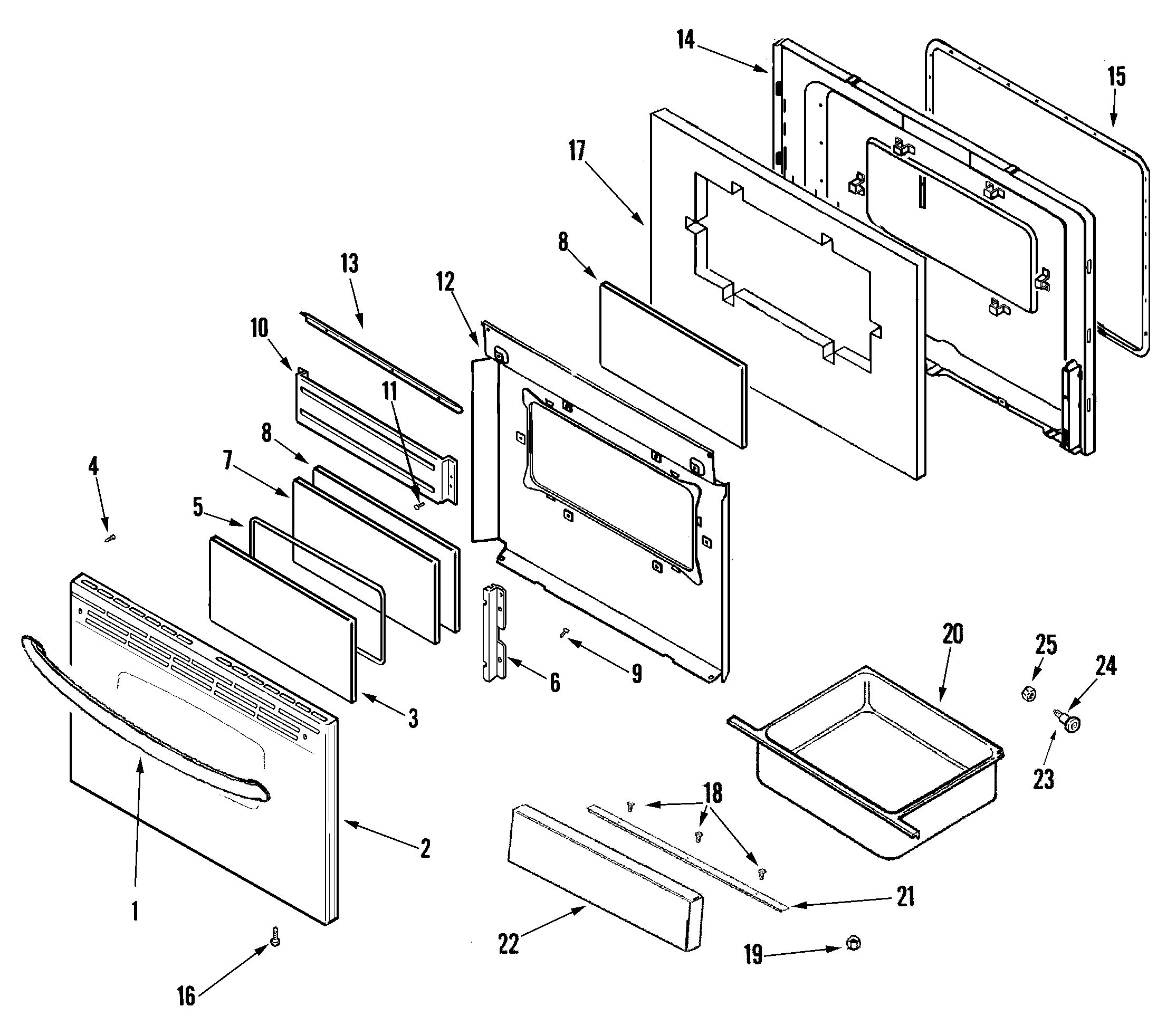 Crosley CE38800ACS door/drawer (stl) diagram