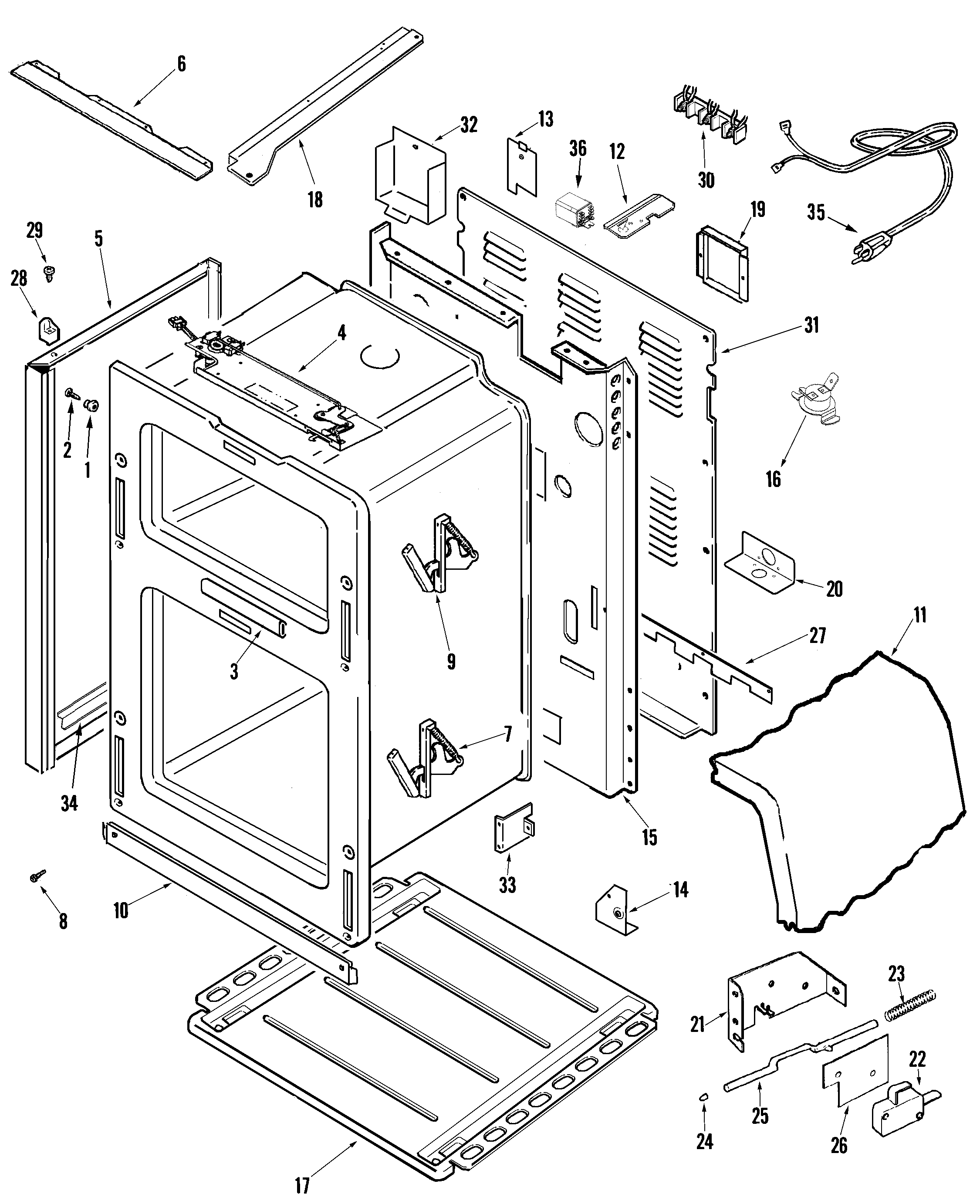 Maytag MER6755ACW body diagram