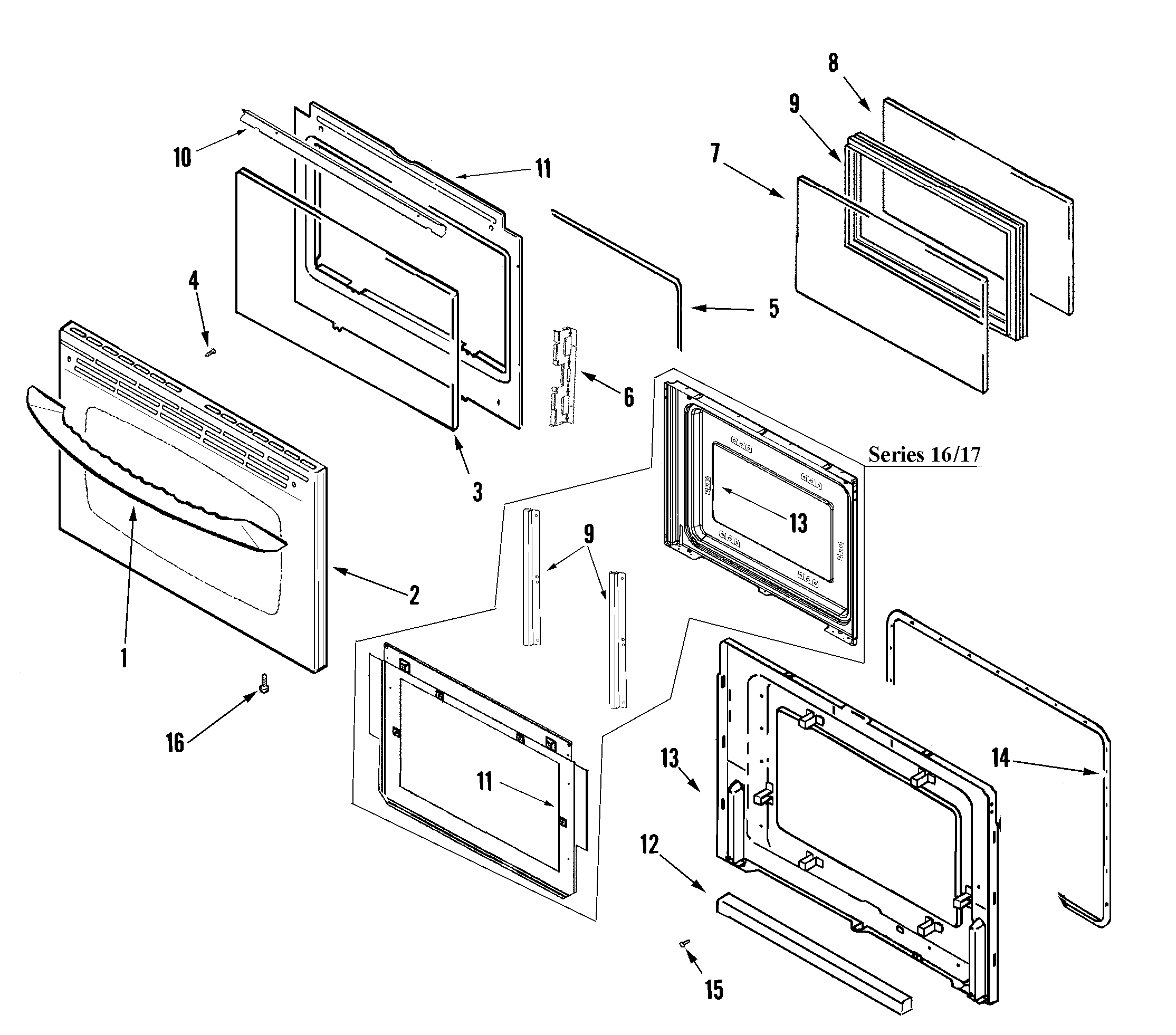 Maytag MER6775ACS door (lower-stl) diagram
