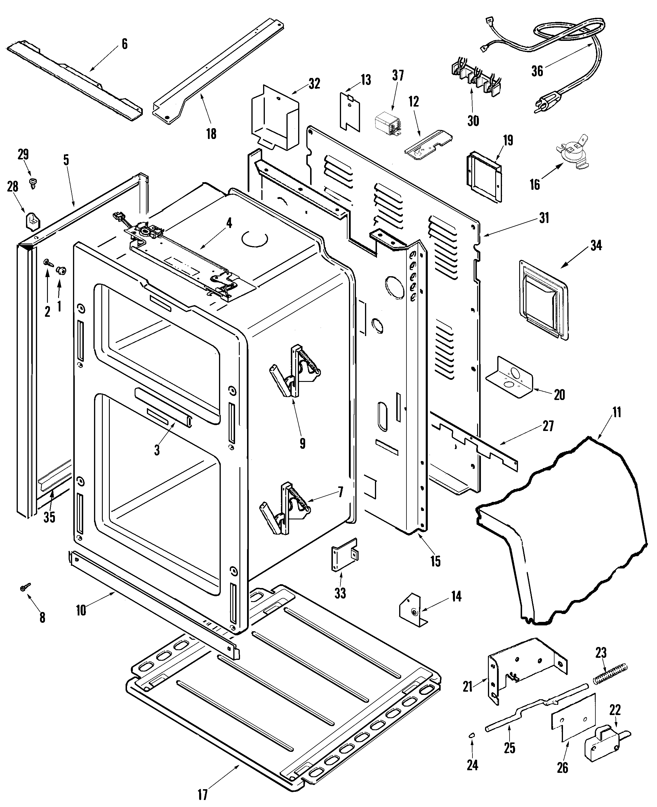 Maytag MER6875ACN body diagram