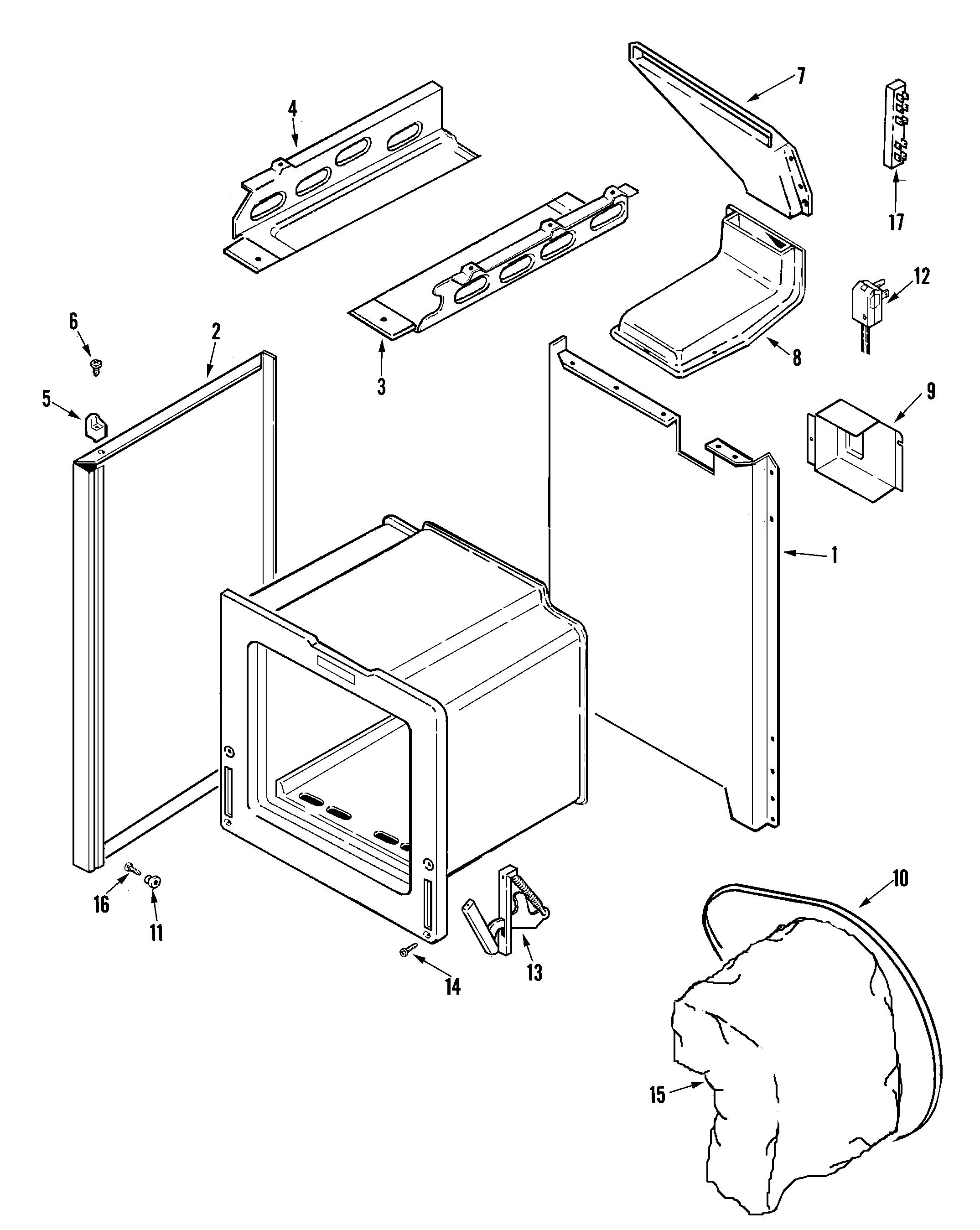 Amana AGR4412ADB body diagram