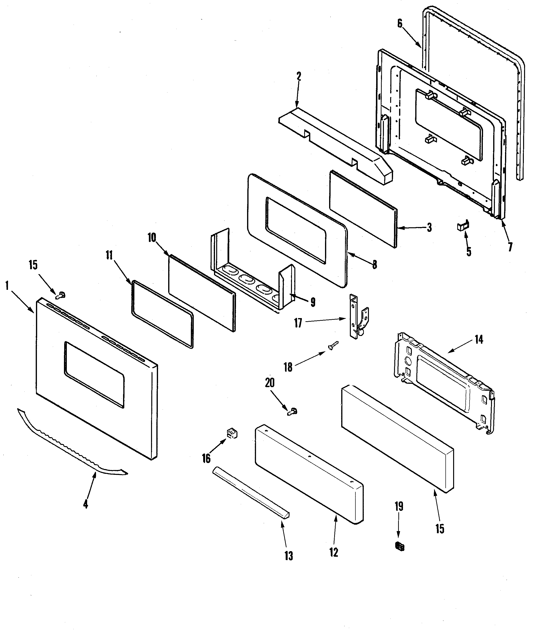 Magic Chef CGR1425ADQ door/drawer (adq adw) diagram
