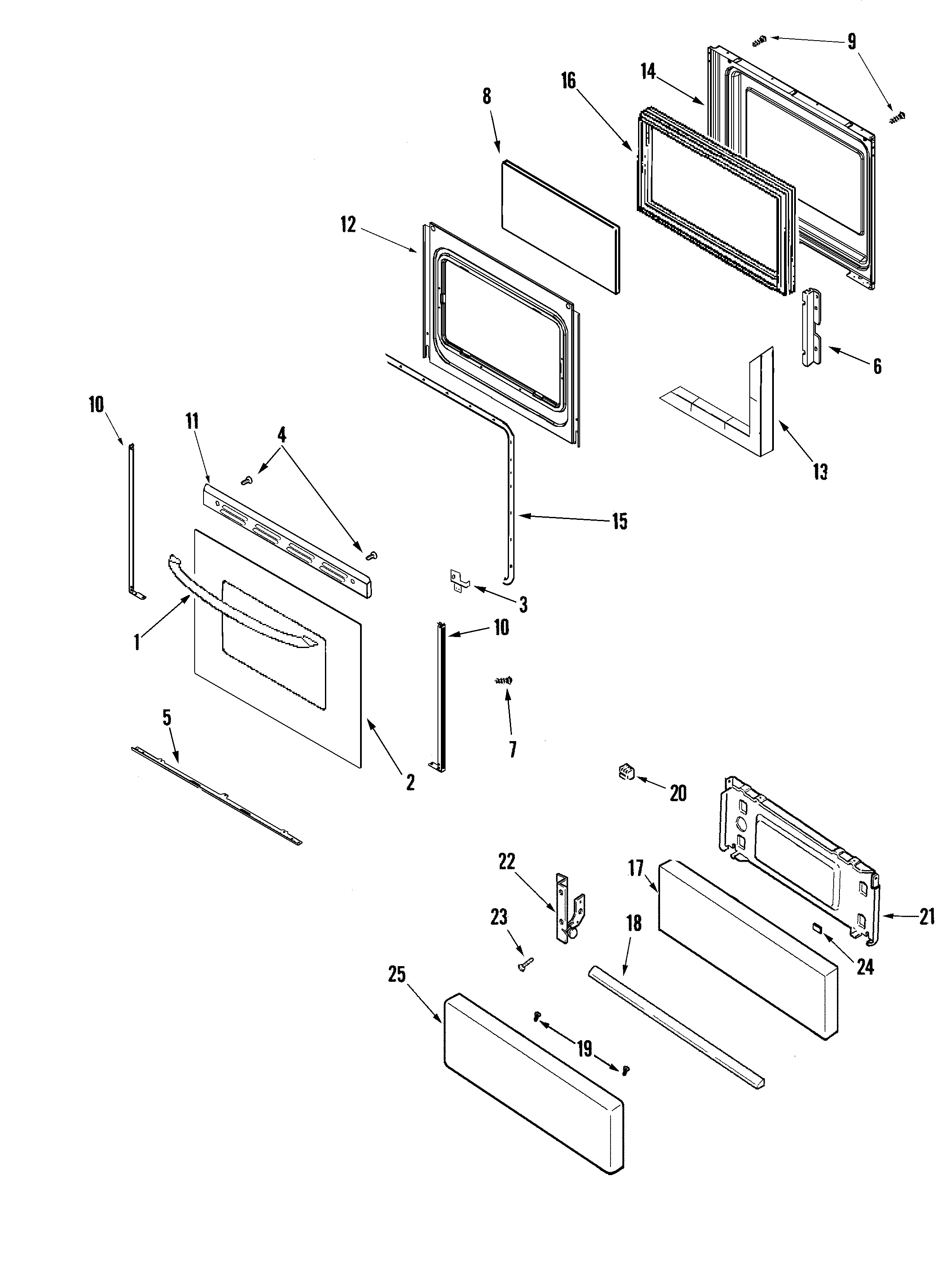 Maytag MGR4452ADQ door/drawer diagram