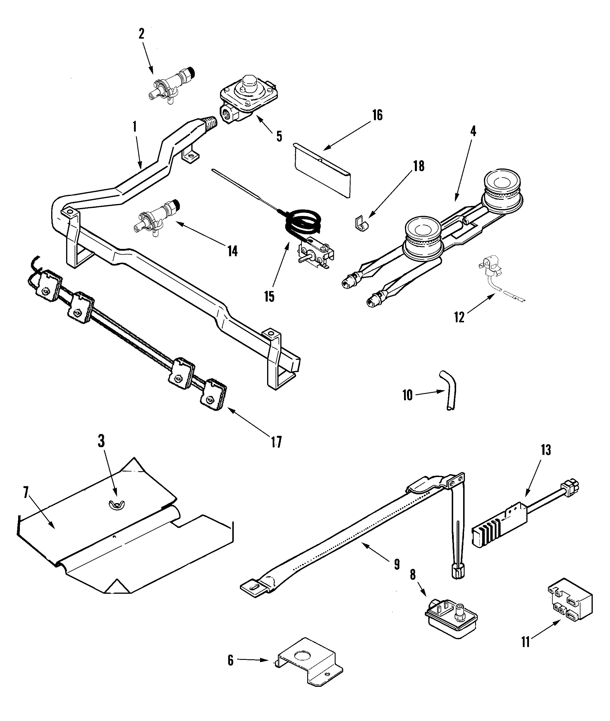 Magic Chef CGR1110ADW gas controls diagram