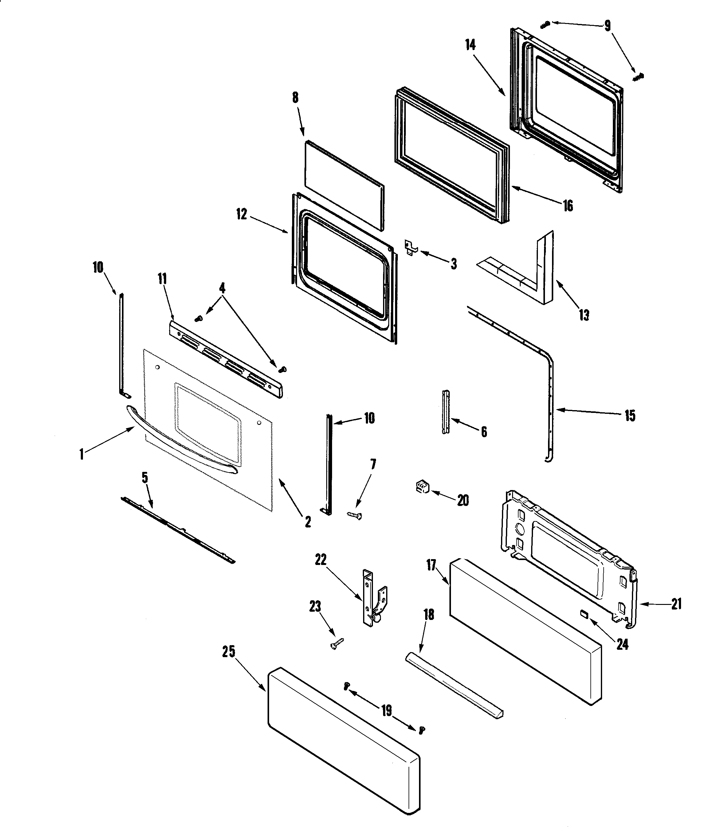 Crosley CG31600ADQ door/drawer diagram