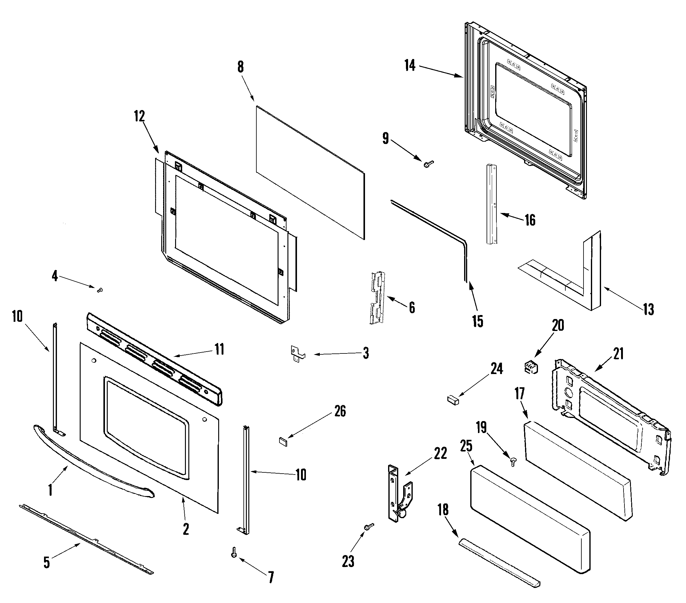 Crosley CG31600ADQ door/drawer (series 14) diagram