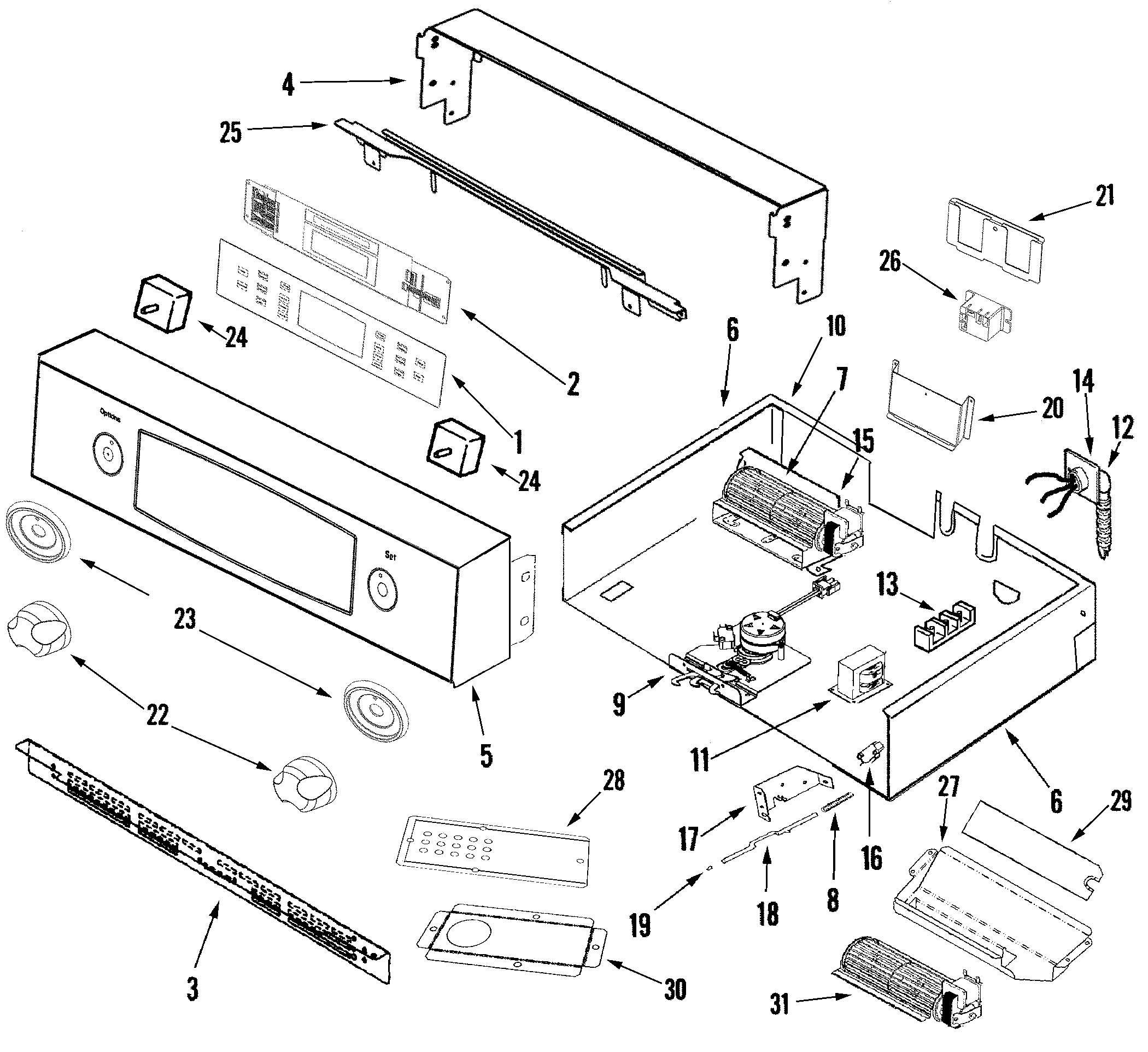 Jade RJDO2702A control panel/internal controls diagram