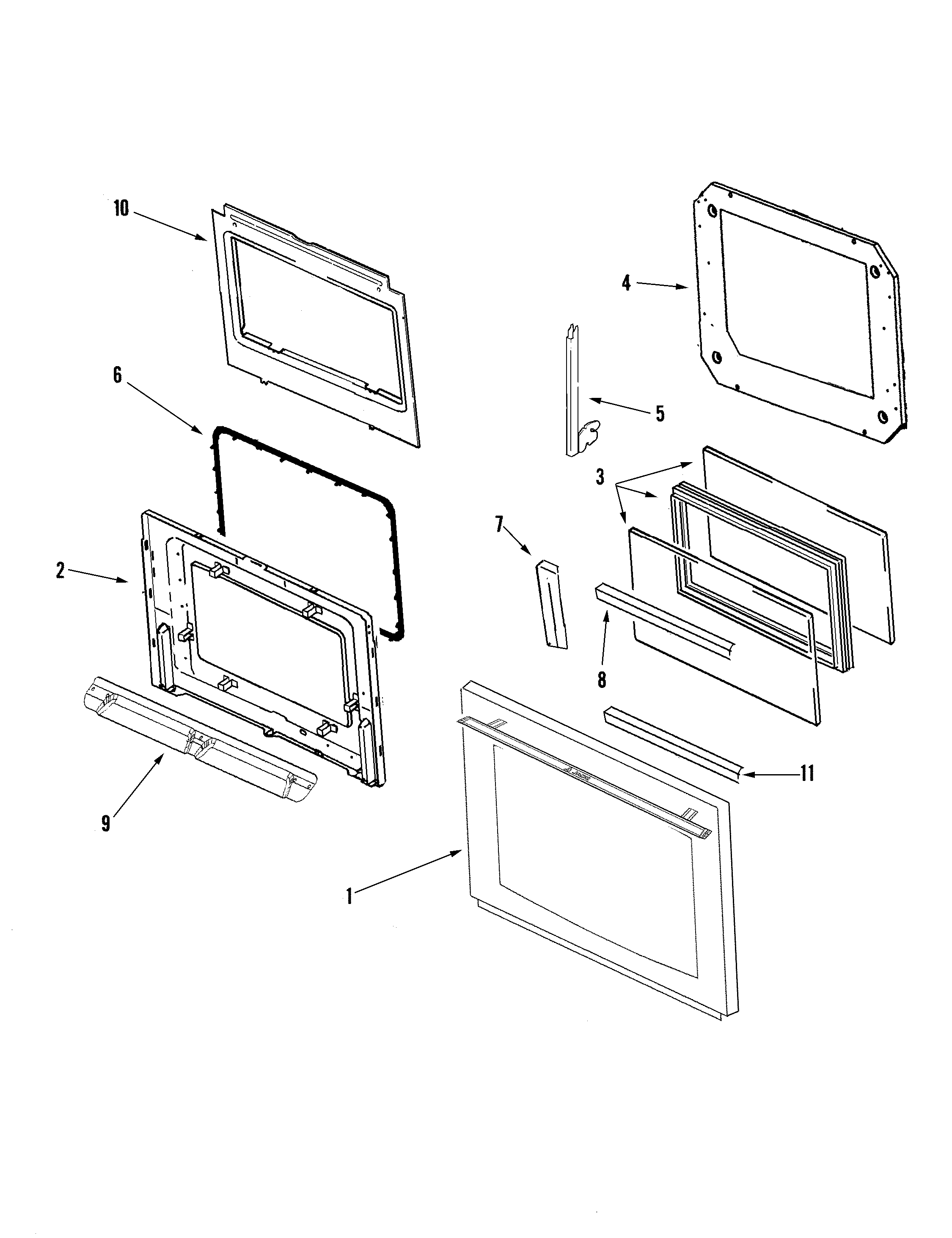 Jade RJDO2702A door diagram