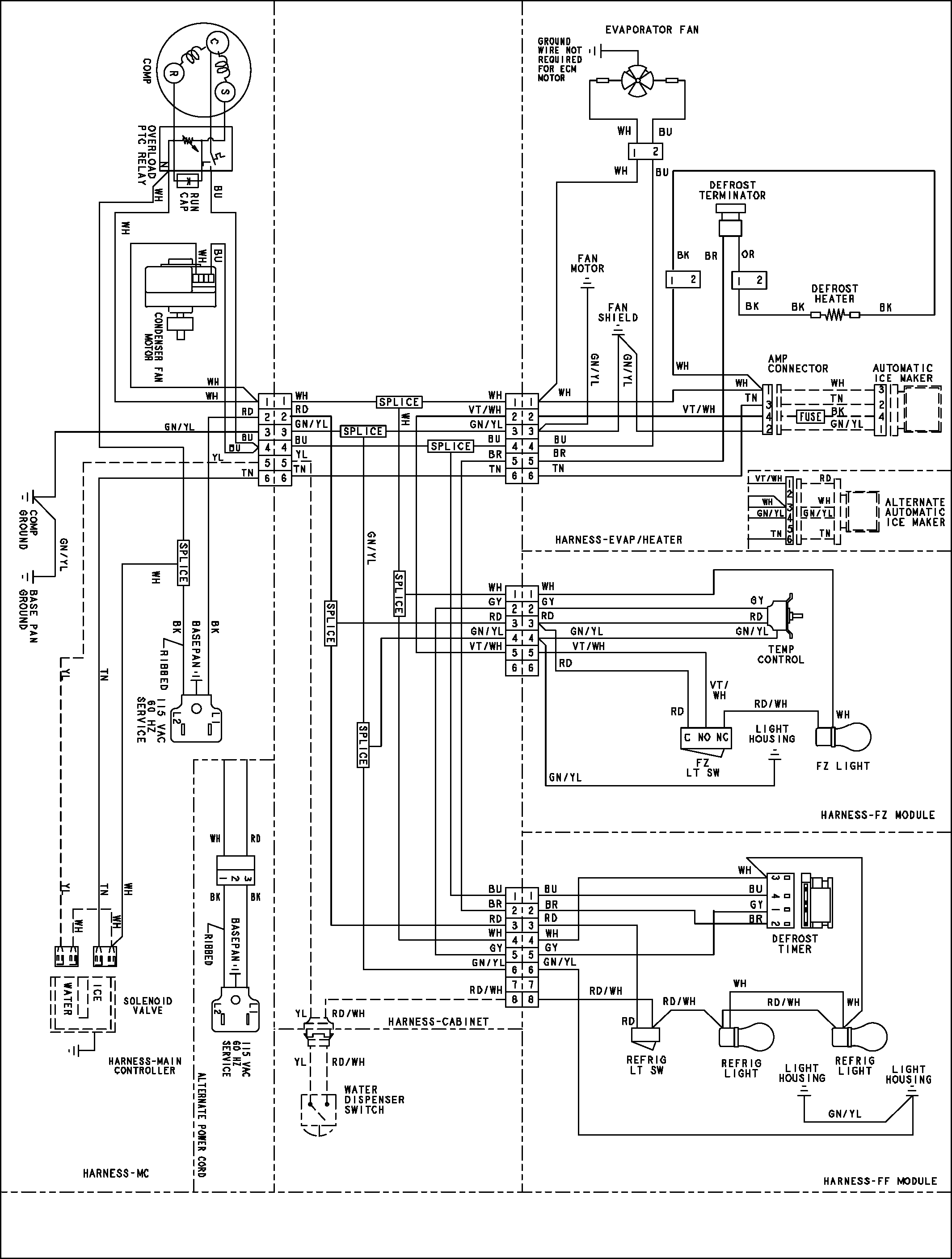 Amana ABB2221FEZ wiring information diagram