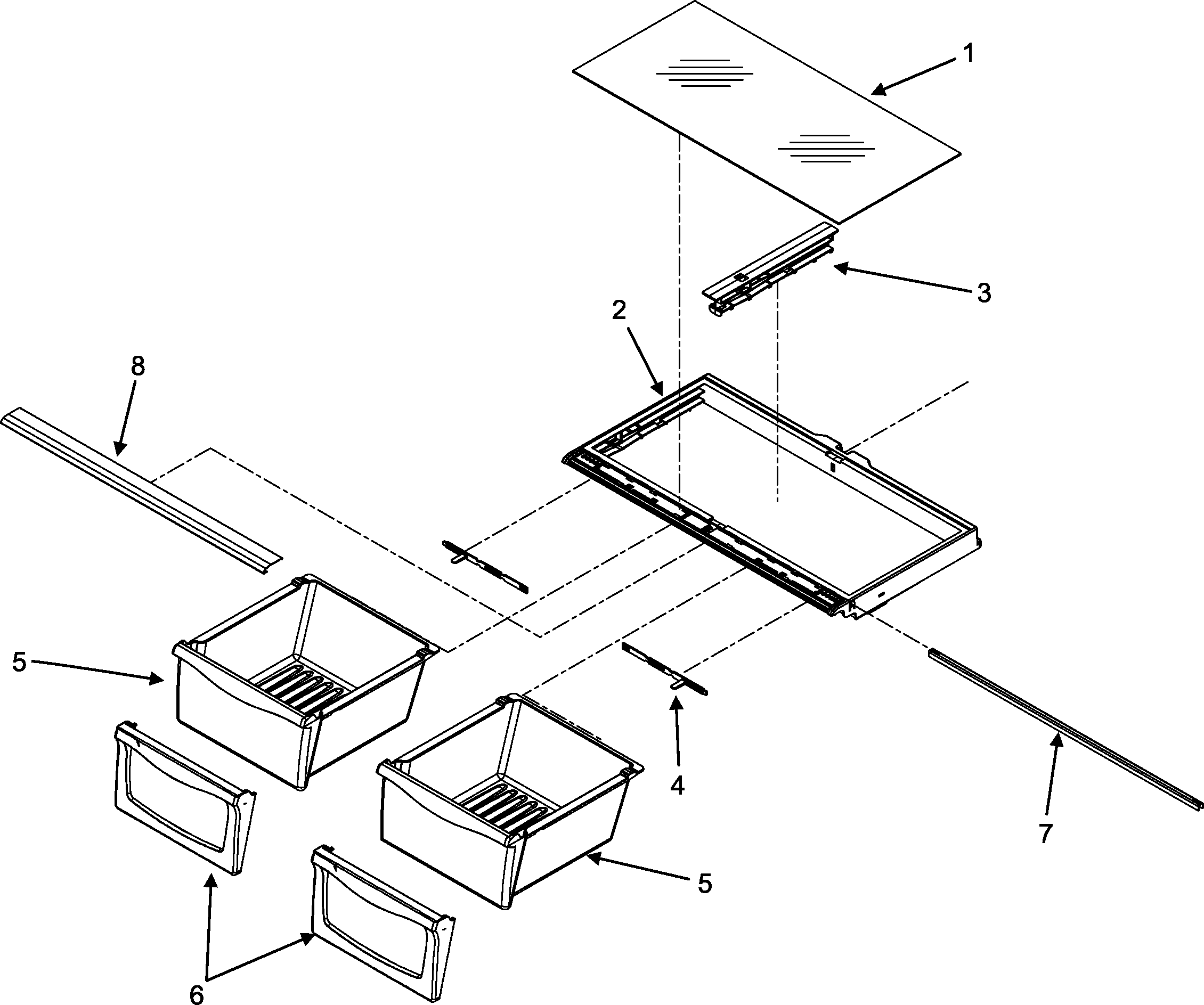 Jenn-Air JBR2286KES crisper assembly diagram