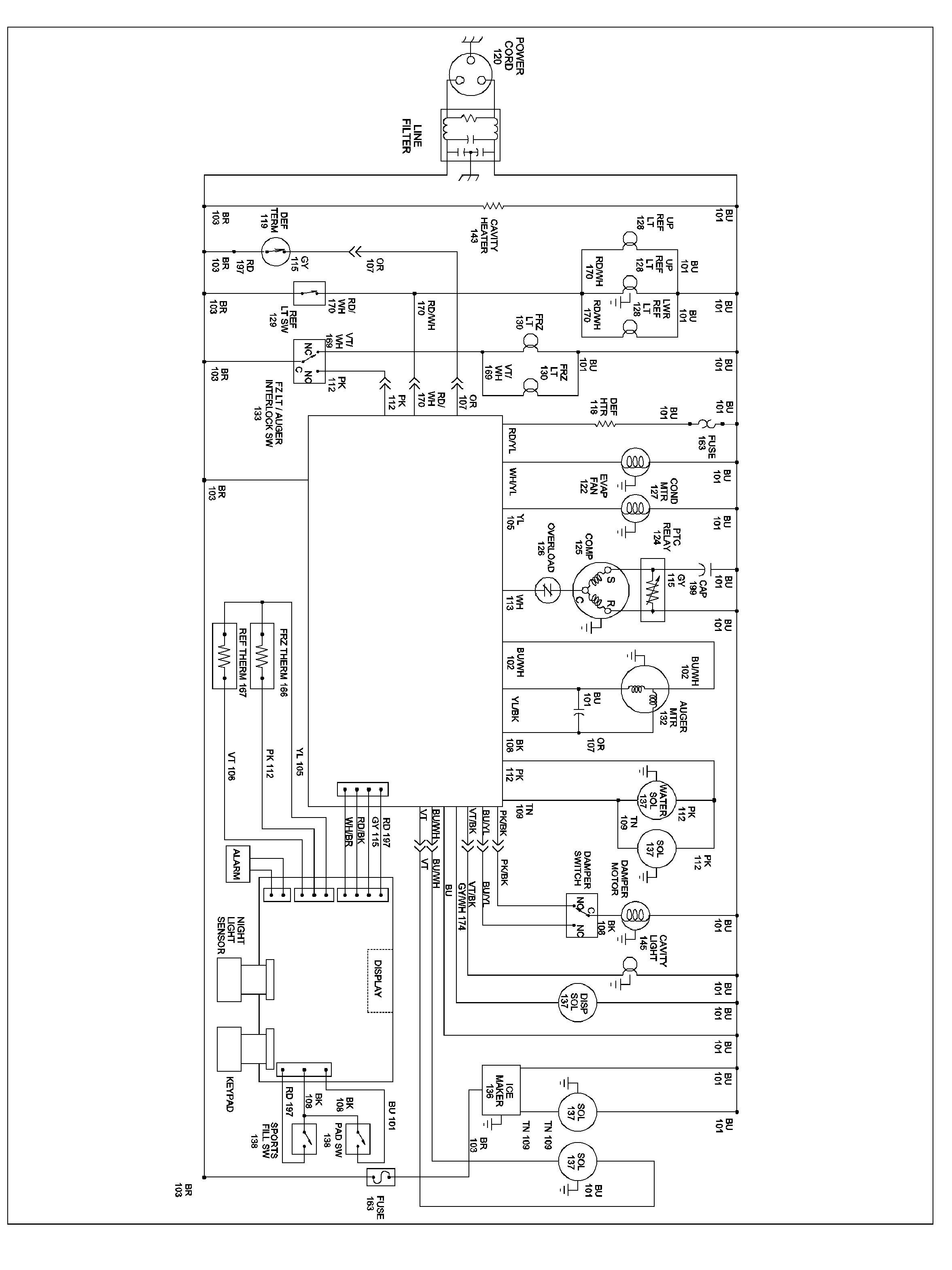 Amana XRSS287BW0 wiring information diagram
