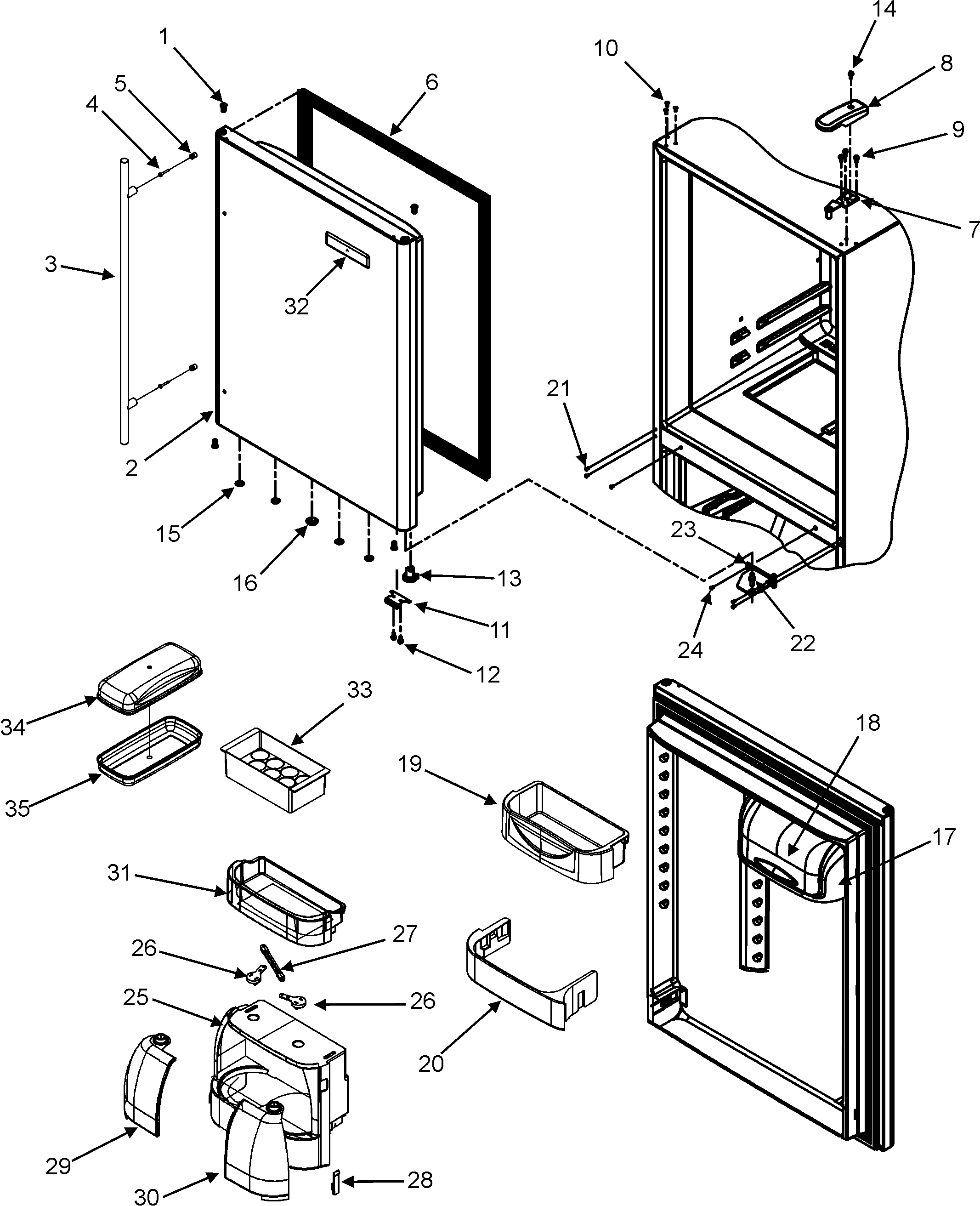 Jenn-Air JBL2086HES0 refrigerator door diagram