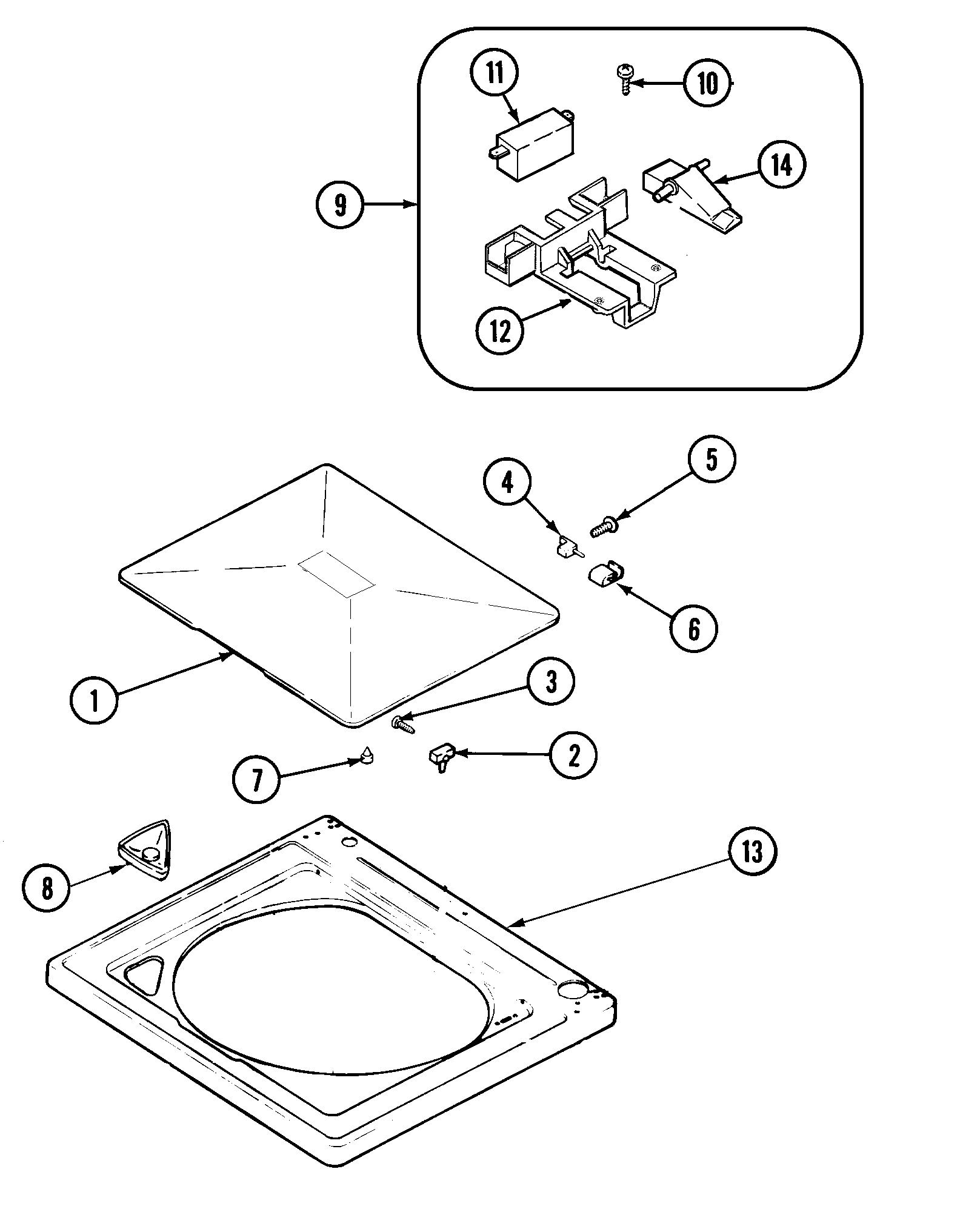 Hoover HAV2357AWW top diagram