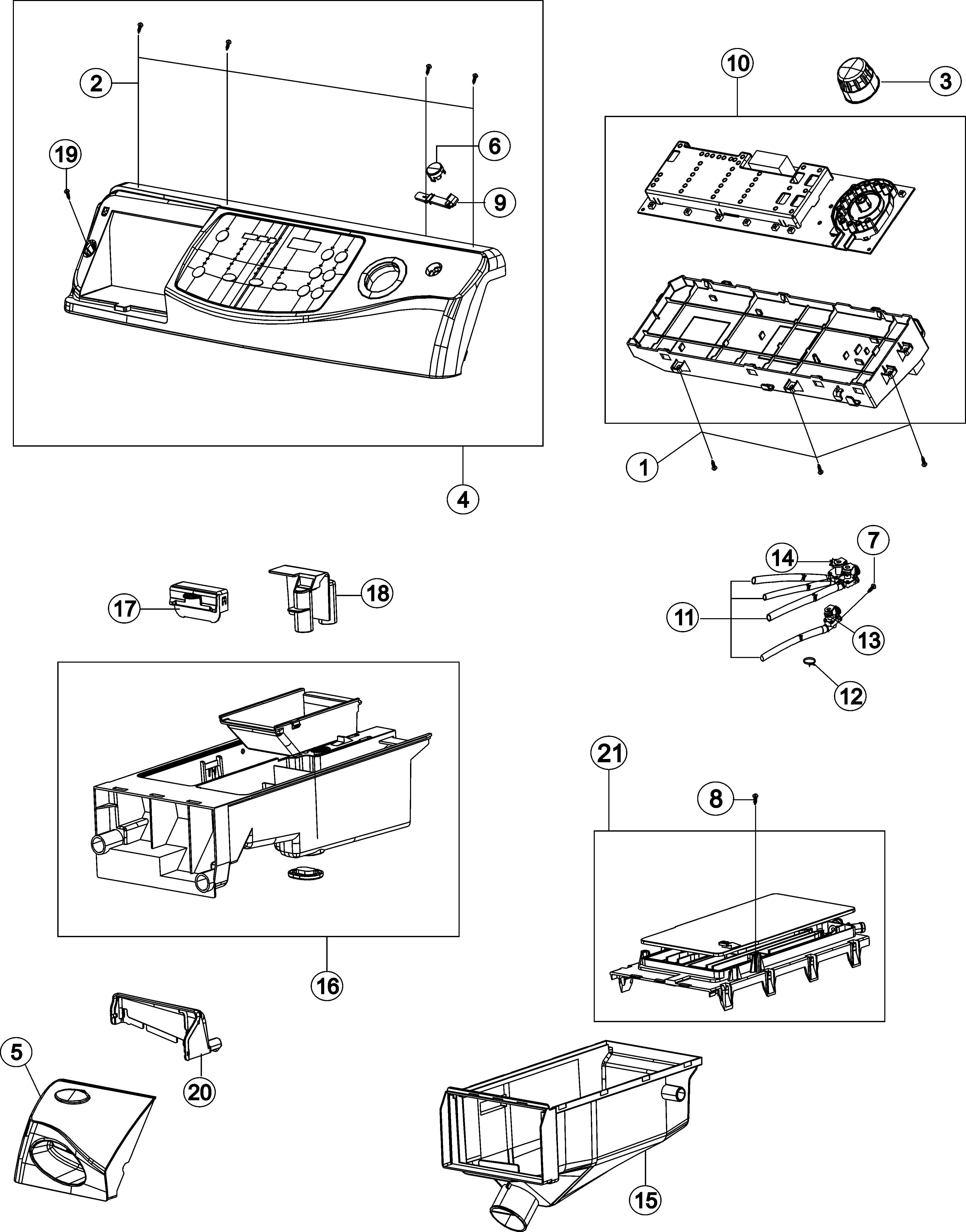 Maytag MAH9700AWM control panel diagram