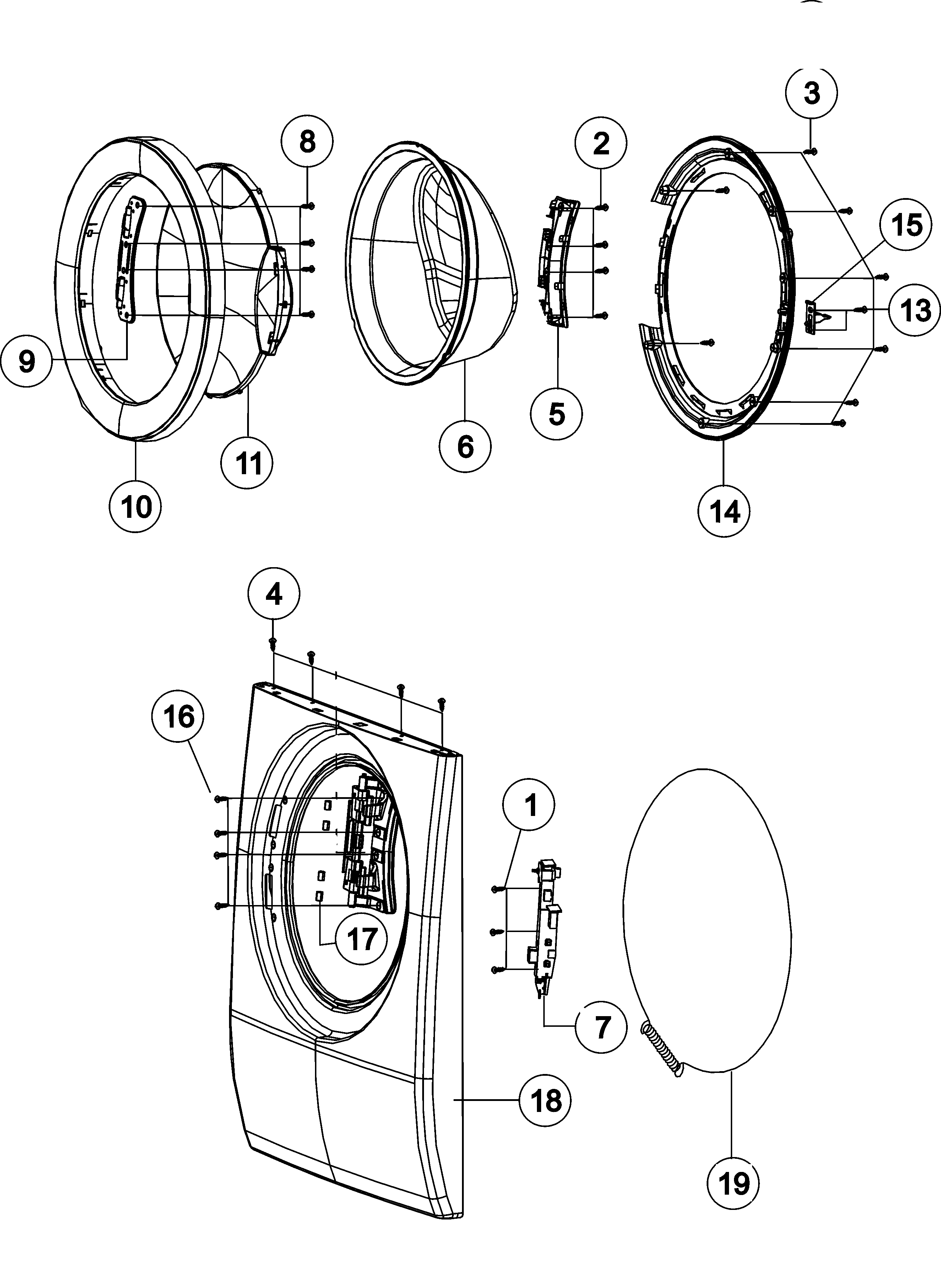 Maytag MAH9700AWM door diagram
