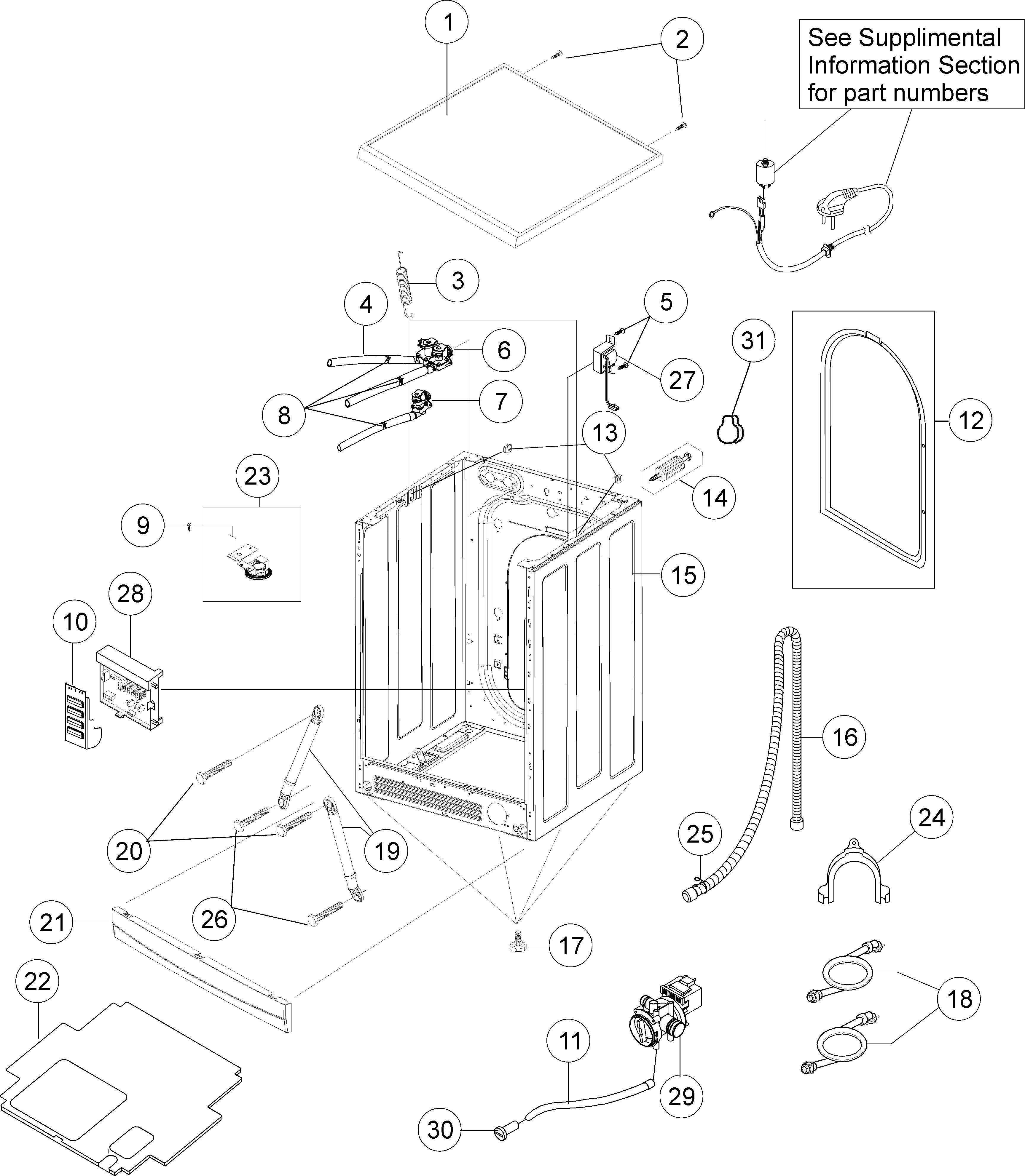 Maytag MAH2440BGW cabinet diagram