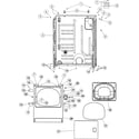 Maytag MDE3706AYW cabinet & front panel diagram