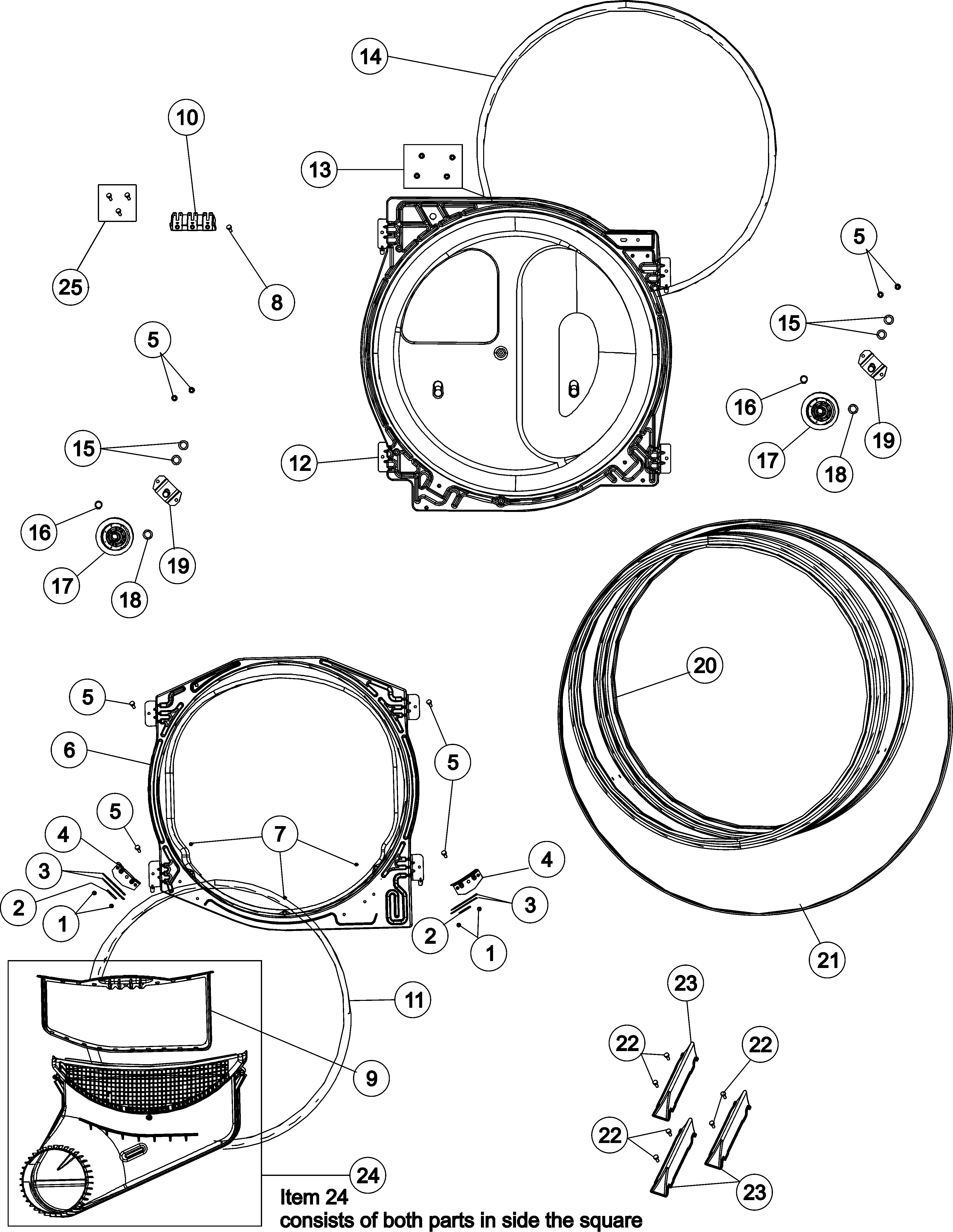 Maytag MDET236AZW tumbler diagram