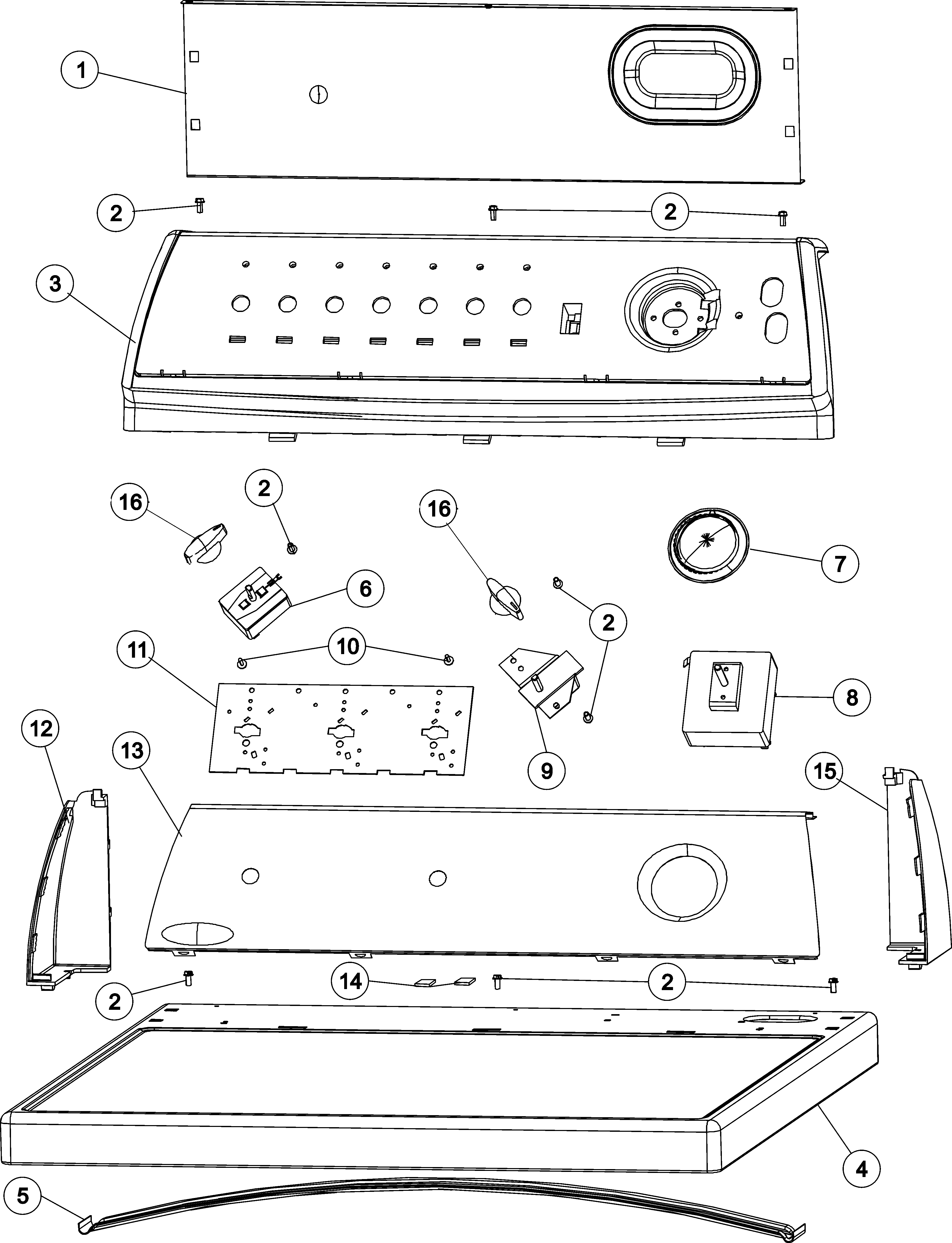 Maytag MDET336AYW control panel - top diagram