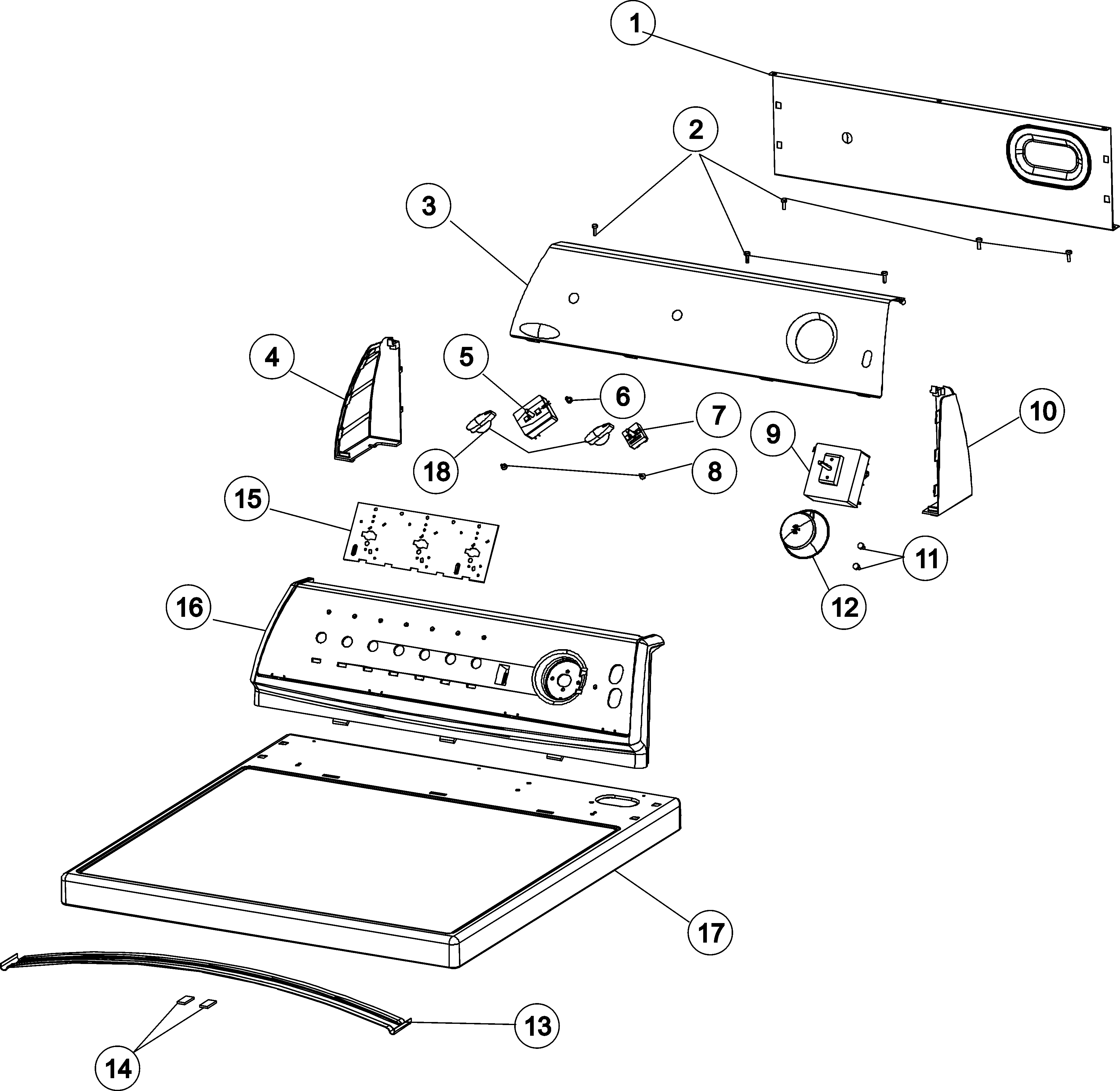 Maytag MDE3757AYW control panel & top diagram