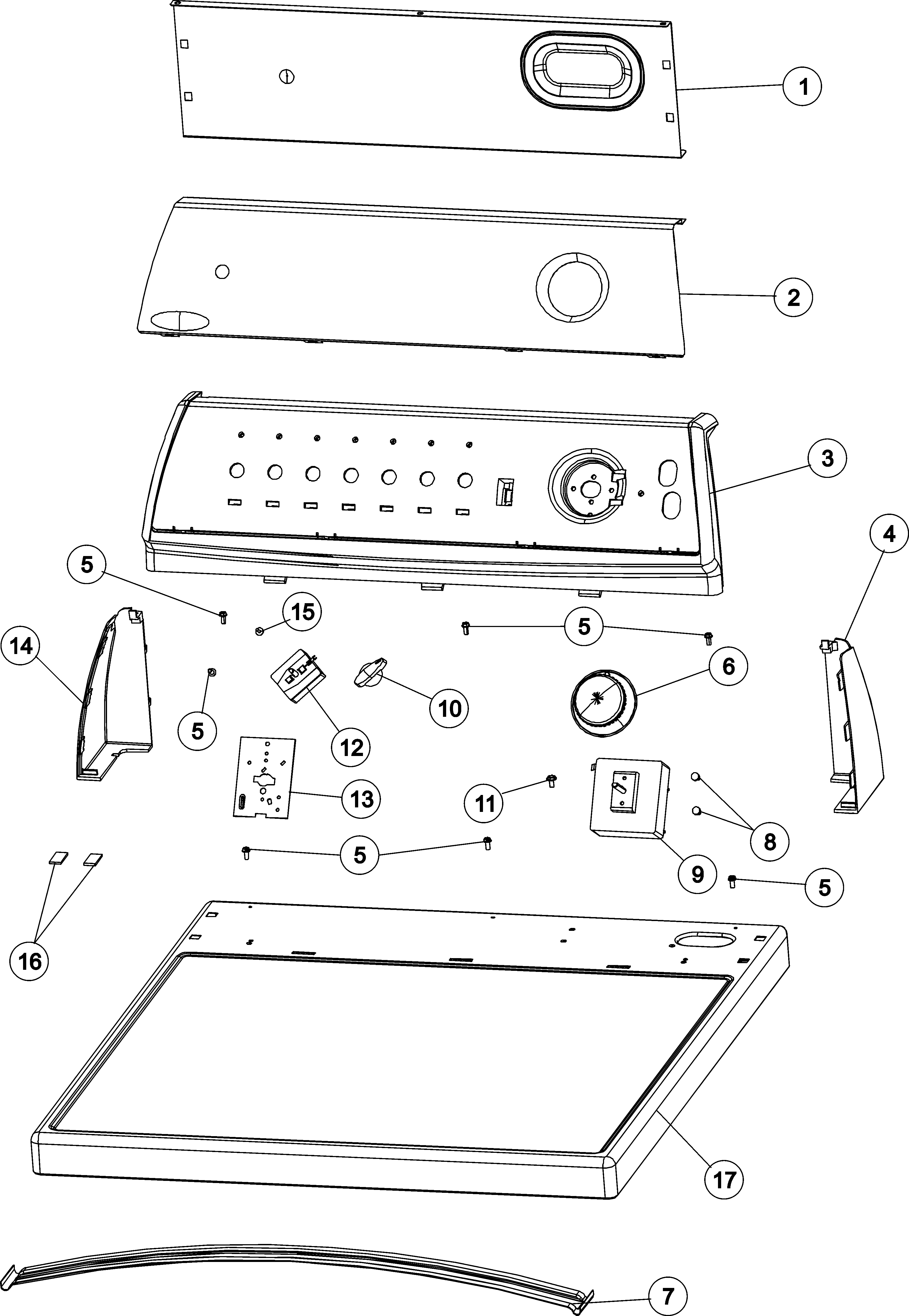 Maytag MDG2706AWW control panel & top diagram